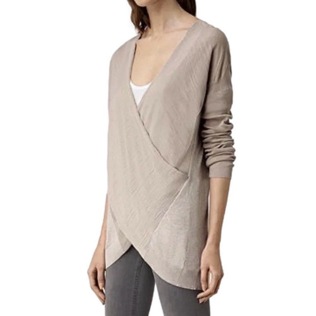 Allsaints All Saints Twist Jumper Deep V Neck Keyhole Pink Sweater S Size S / US 4 / IT 40 - 13 Thumbnail