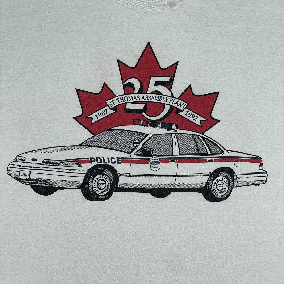 Ford Vintage 1992 Canada Police Ford Vehicle Tee Size US XL / EU 56 / 4 - 13 Thumbnail