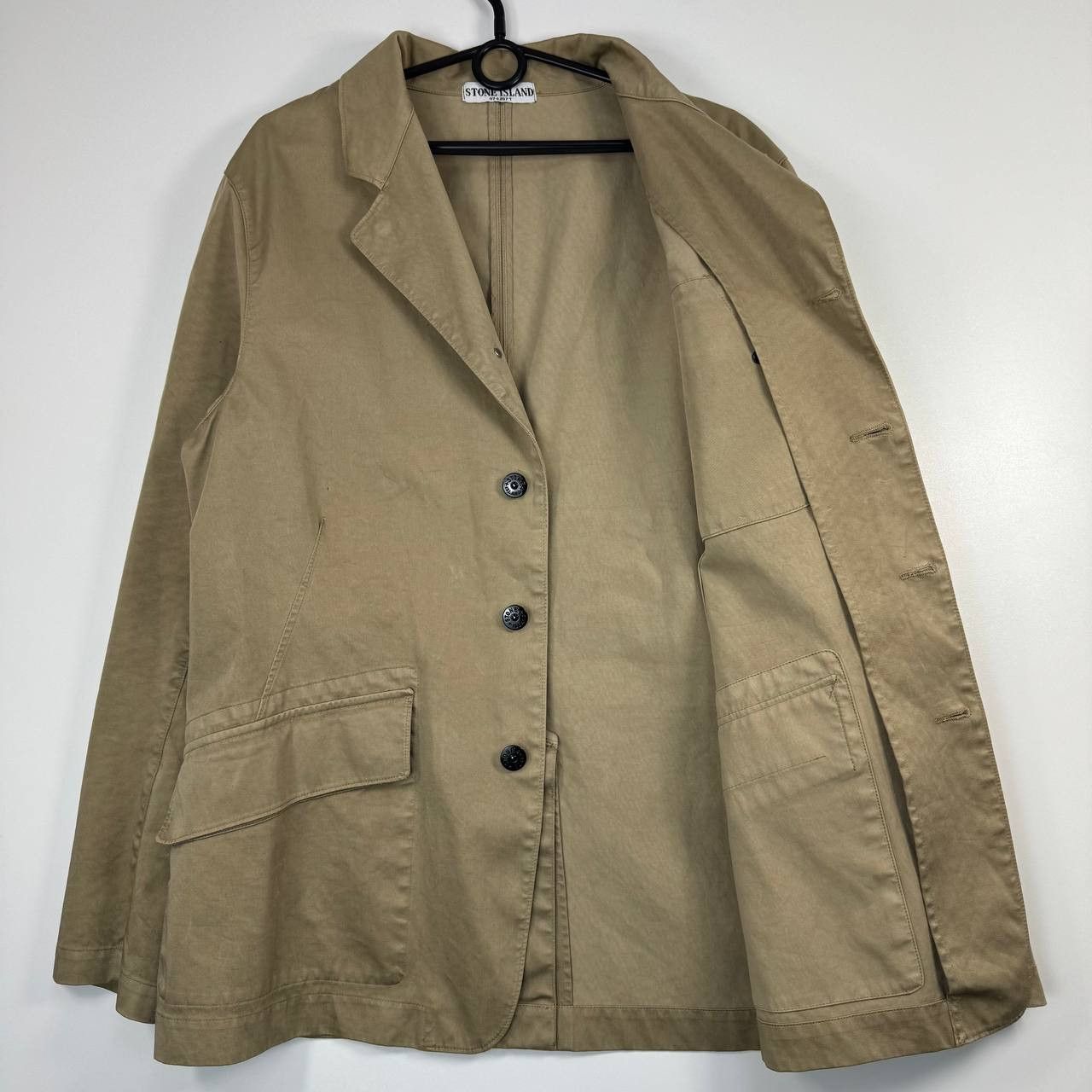 Stone Island Stone Island Beige Cotton Field Jacket Overshirt Mens Size L Size US L / EU 52-54 / 3 - 2 Thumbnail
