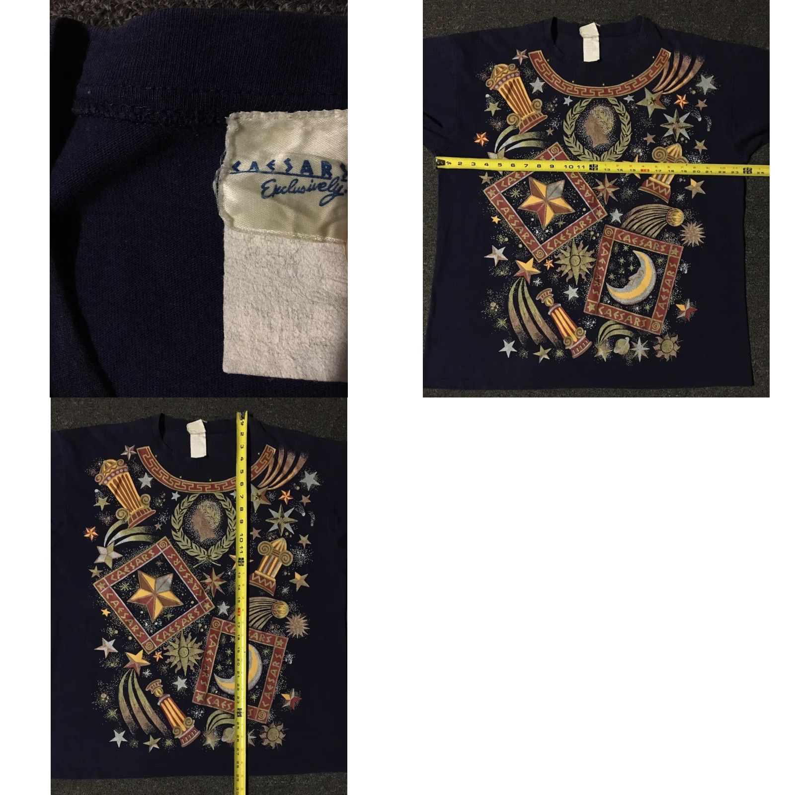 Vintage VINTAGE Caesars Palace Sun Moon Faded Shirt XL Space Navy Blue 90s Grunge Logo T-Shirt Mens California Beach Hawaii Surf Ocean Sailing Island USA 90s Size US XL / EU 56 / 4 - 8 Thumbnail