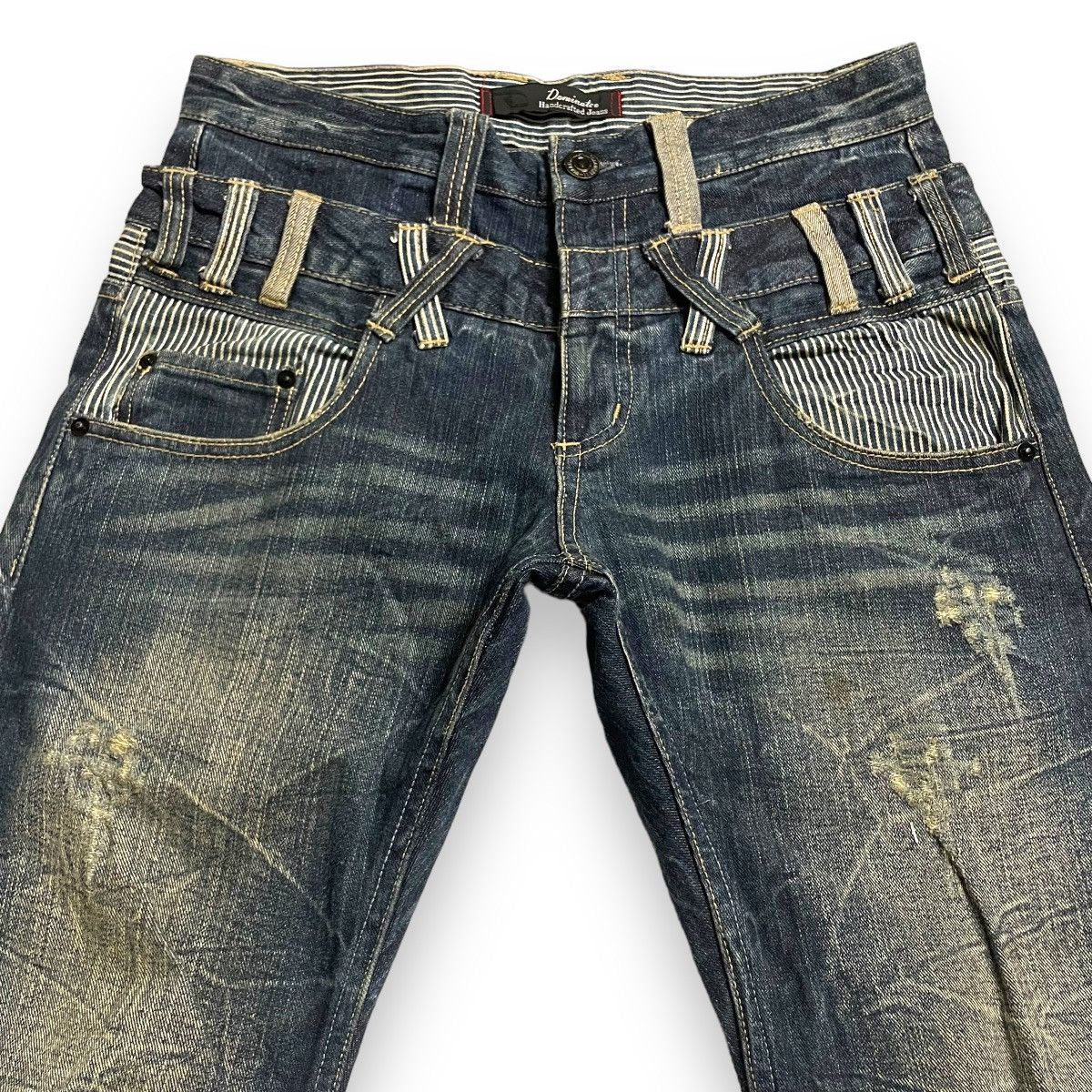 If Six Was Nine × Japanese Brand × Le Grande Bleu (L.G.B.) 🇯🇵 DOMINATED HANDCRAFTED DOUBLE WAIST DISTRESSED DENIM PANTS Size US 30 / EU 46 - 3 Thumbnail