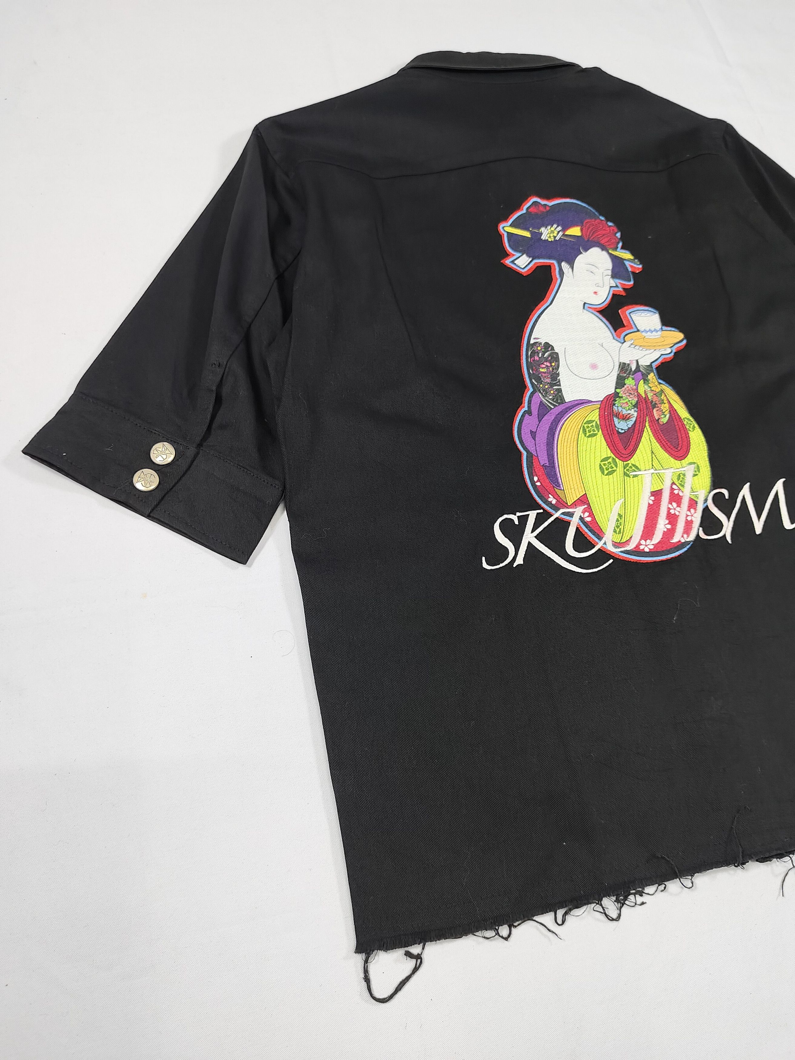 Seditionaries 00s Skullism Archive Japanese Geisha Oni Pacth Cropped Shirt Size US M / EU 48-50 / 2 - 8 Thumbnail