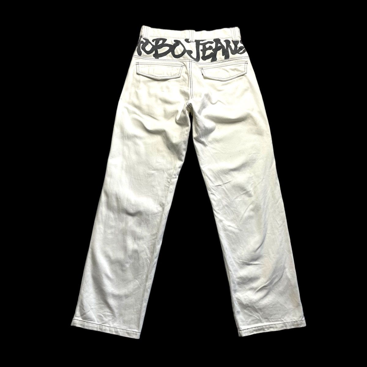 Hobo × JNCO × Phat Farm 🇯🇵 VINTAGE HOBO JEANS SPELL OUT HIP HOP WHITE JEANS Size US 28 / EU 44 - 1 Thumbnail