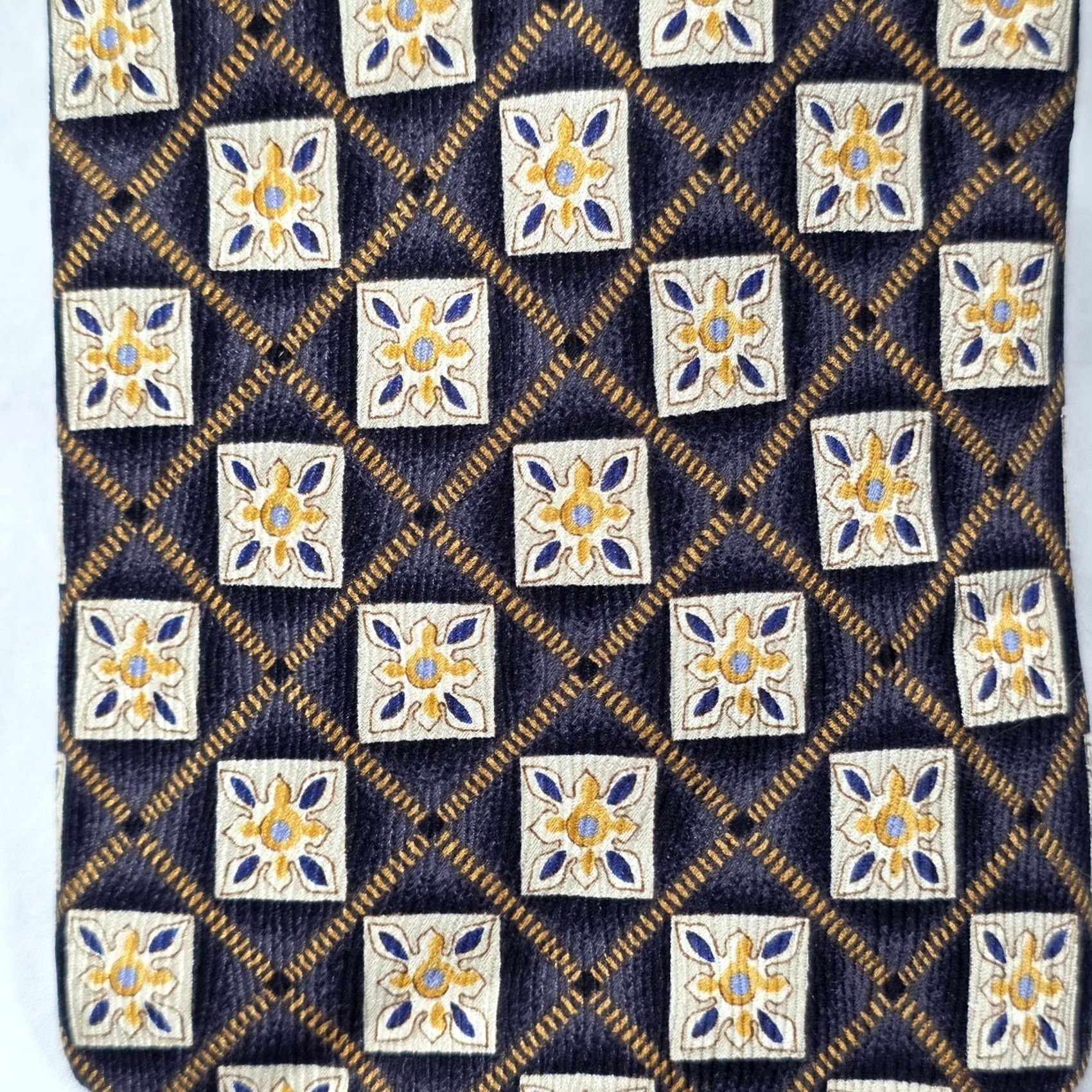 Robert Talbott Robert Talbott Studio Silk Necktie Mens Black Geometric USA Stylish Artsy Tie 59" Classic 4" Width TIE Mens Size ONE SIZE - 2 Thumbnail