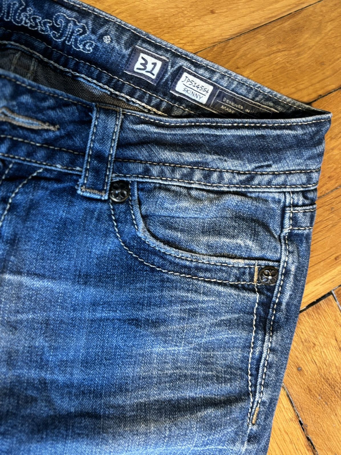 Miss Me Miss me jeans skinny 2000s goth punk skate grunge emo sk8 Size 31" - 15 Thumbnail