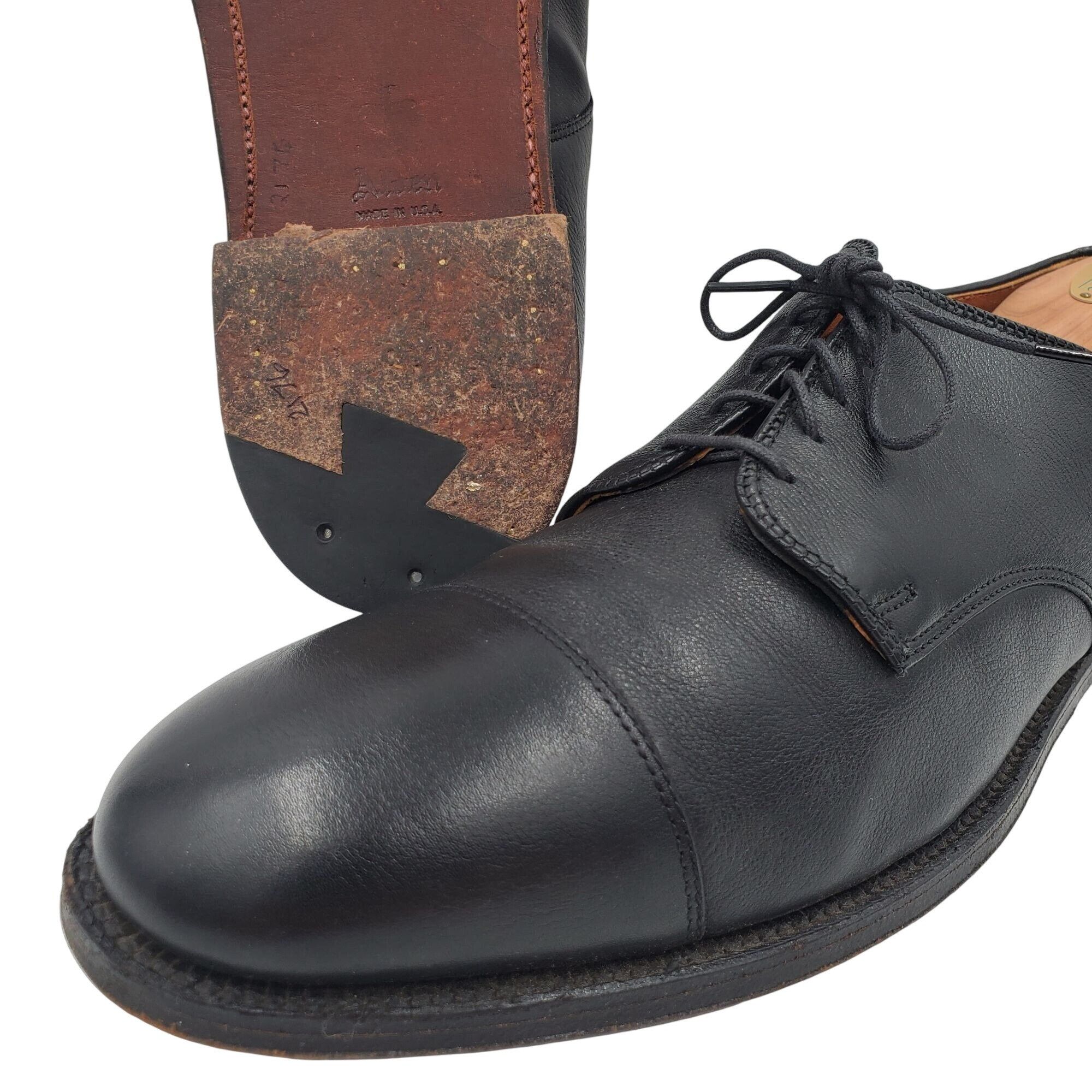 Alden Alden USA New England Dress Shoes Men 13 Black Leather Derby Size US 13 / EU 46 - 10 Thumbnail