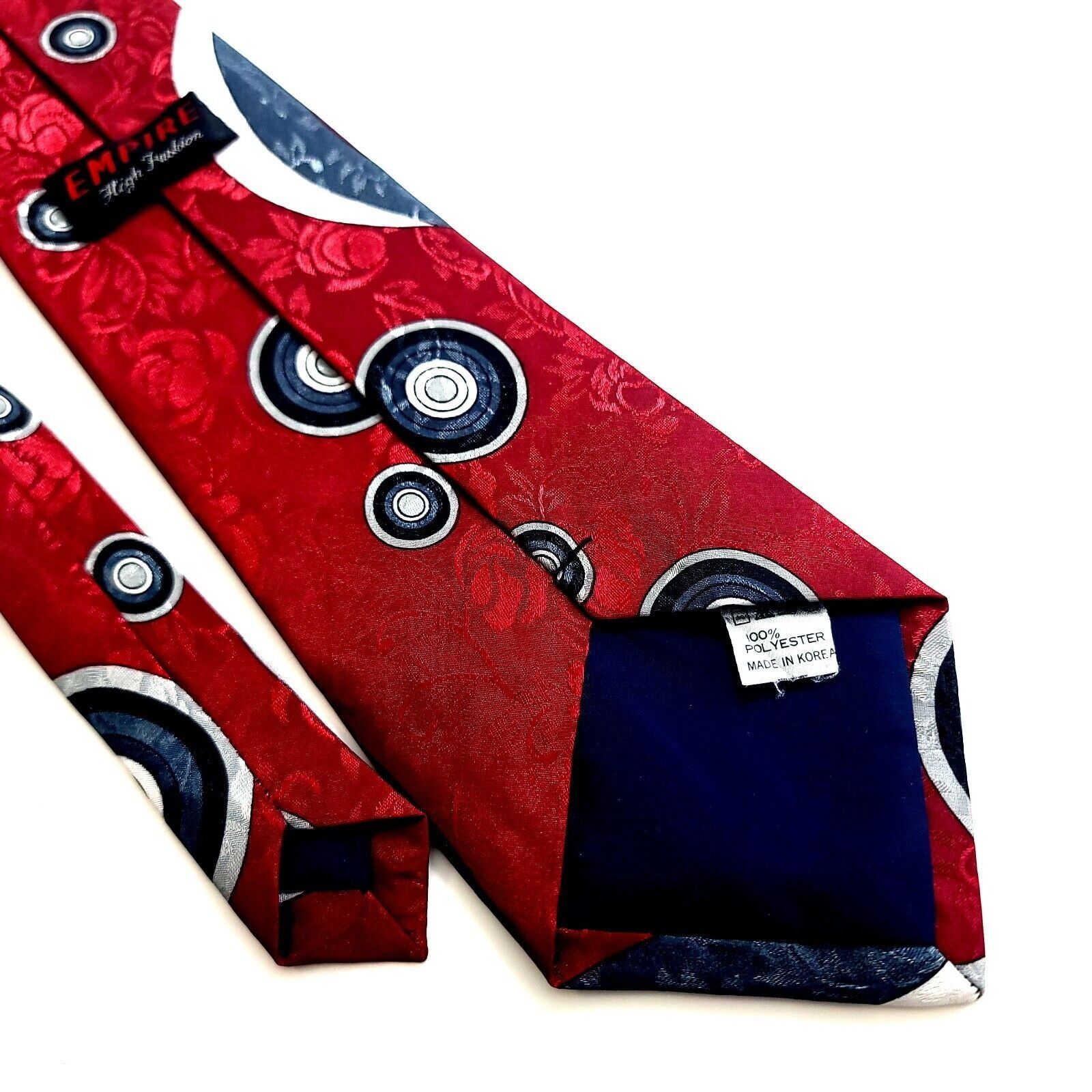 Designer Empire High Fashion Red Blue Jacquard Print Abstract Polyest Size ONE SIZE - 5 Thumbnail