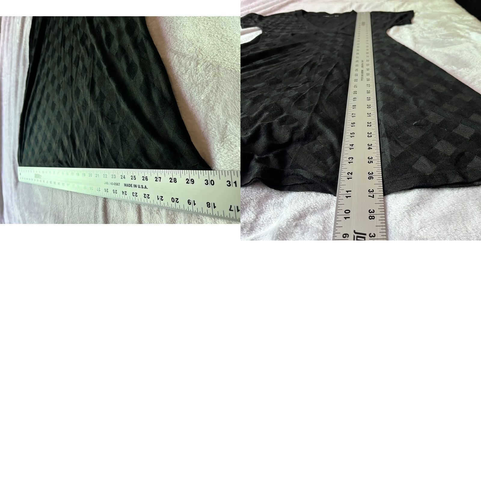 Black Diamond Mexx Womens Black Diamond Pattern Knit Short Sleeve V-Neck A-Line Dress M/L Size 32" / US 10 / IT 46 - 8 Thumbnail