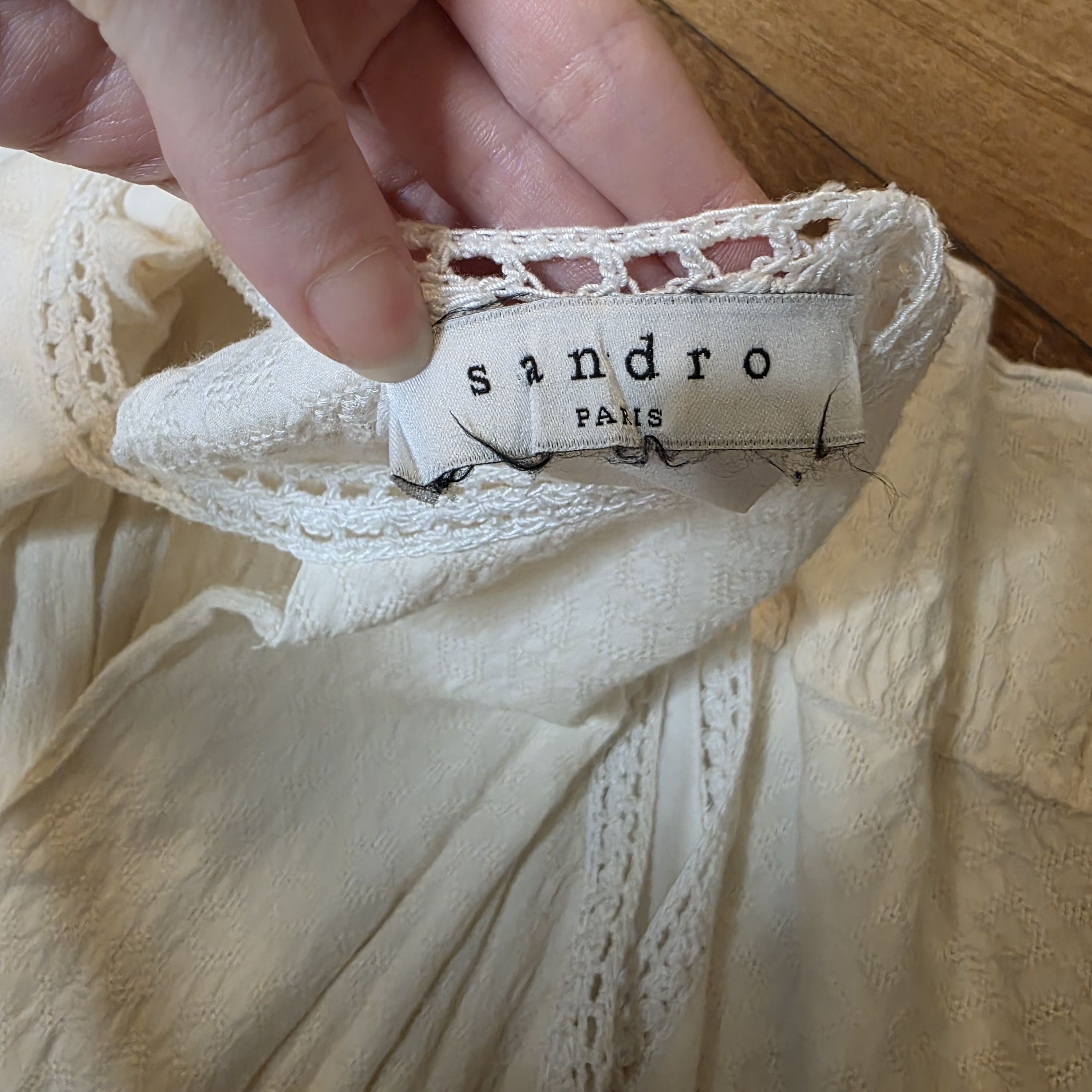 Sandro Sandro Paris White Embroidered Sleeveless Mini Dress Size L / US 10 / IT 46 - 7 Thumbnail