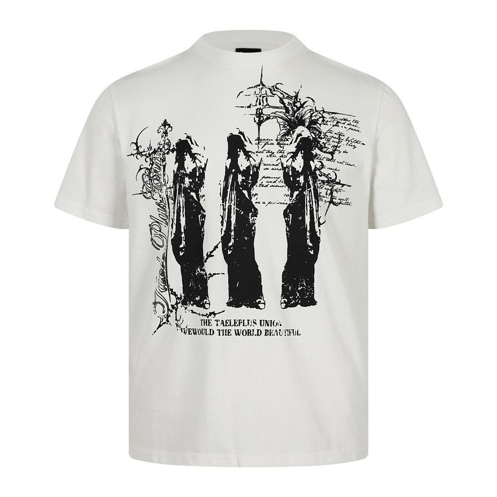 Japanese Brand Men's Loose Casual Short-Sleeve T-Shirt with Character Print Size US M / EU 48-50 / 2 - 1 Thumbnail