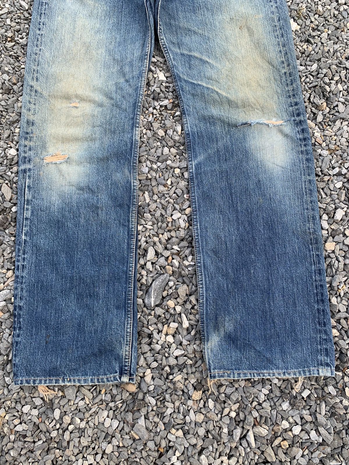 OMNIGOD OMNIGOD 50023 SELVEDGE BUTTON FLY JAPANESE DISTRESSED DENIM Size US 31 - 8 Thumbnail