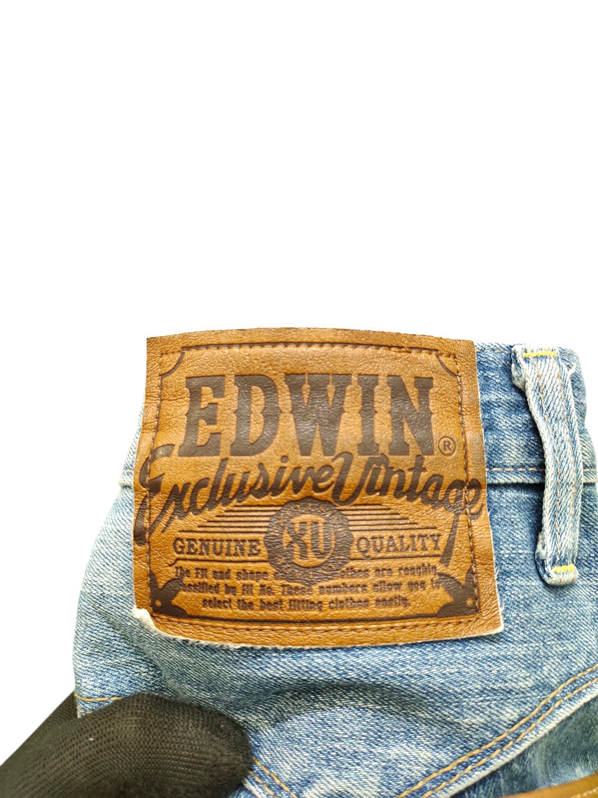 Comme des Garcons × Undercover Vintage Edwin Leather Trim Distress Denim Jeans Size US 35 - 10 Thumbnail