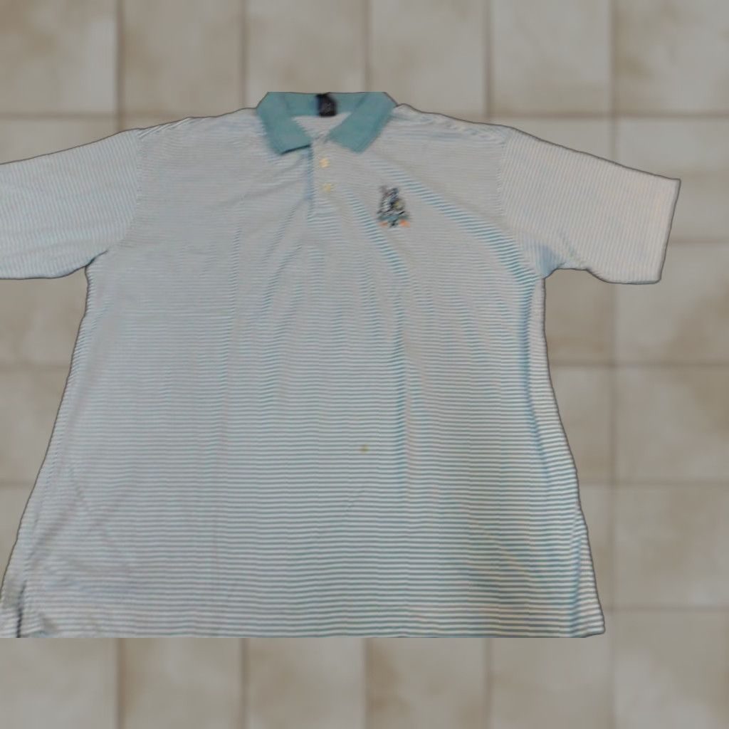 Vintage Bugs Bunny Mens Polo Shirt Large Blue Striped Warner Bros Studio Store Polo Shirt Shirt Mens Polo Size US L / EU 52-54 / 3 - 1 Thumbnail