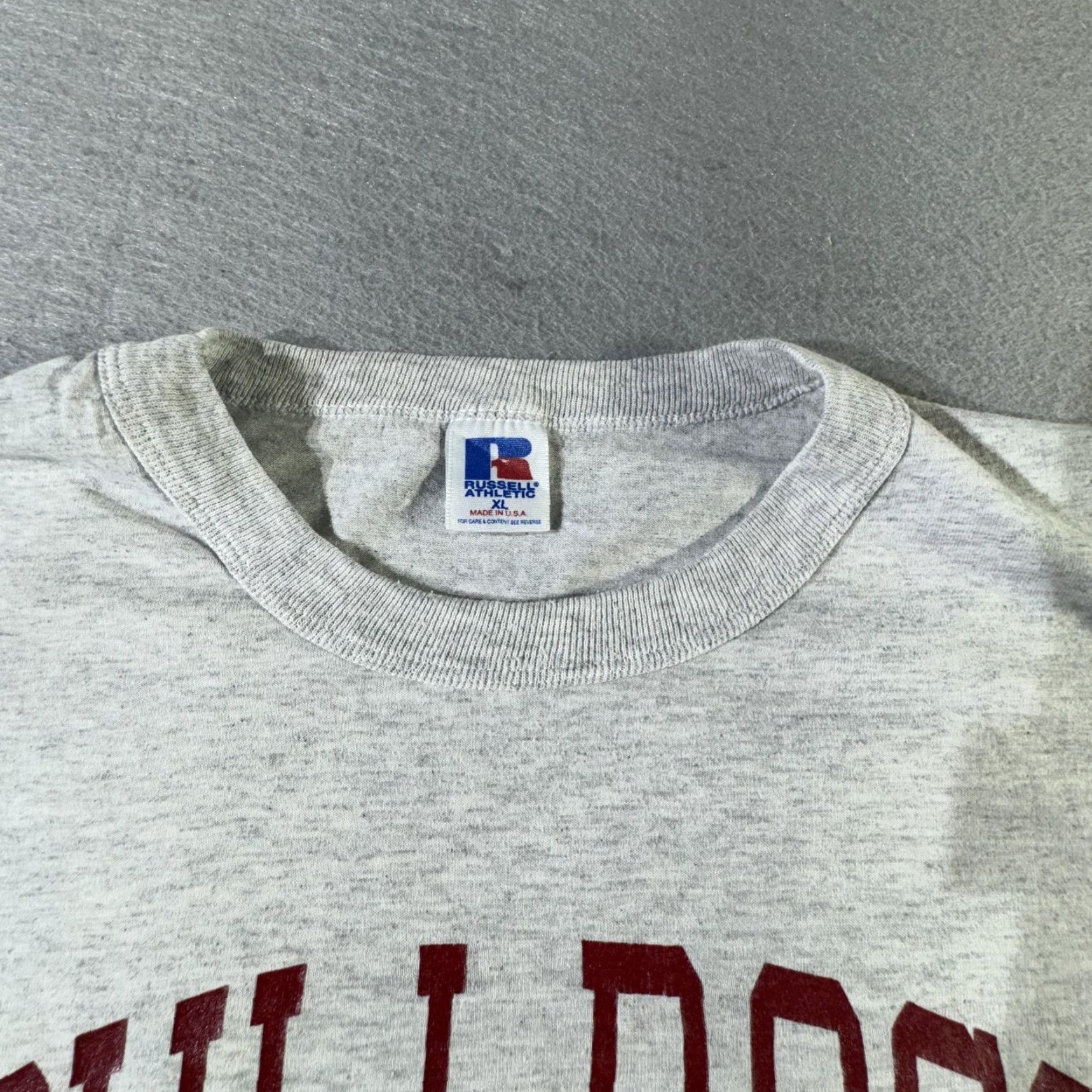 Russell Athletic VINTAGE Russell Athletic Men’s T-Shirt XL Gray Sports Dog Bulldogs 90s Tennis Team Size US XL / EU 56 / 4 - 5 Thumbnail