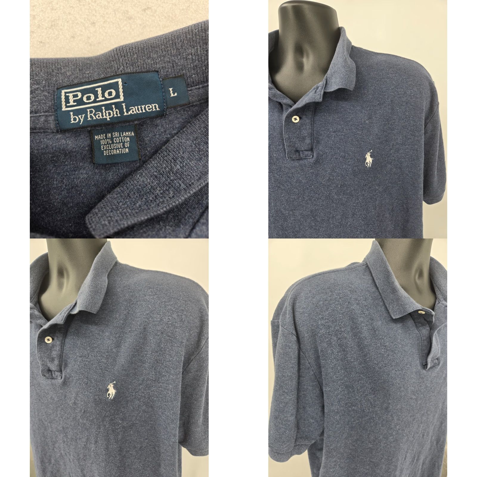 Ralph Lauren Ralph Lauren Polo Shirt Men Large Blue Cotton Polo Shirt Casual Golf White Pony Size US L / EU 52-54 / 3 - 8 Thumbnail