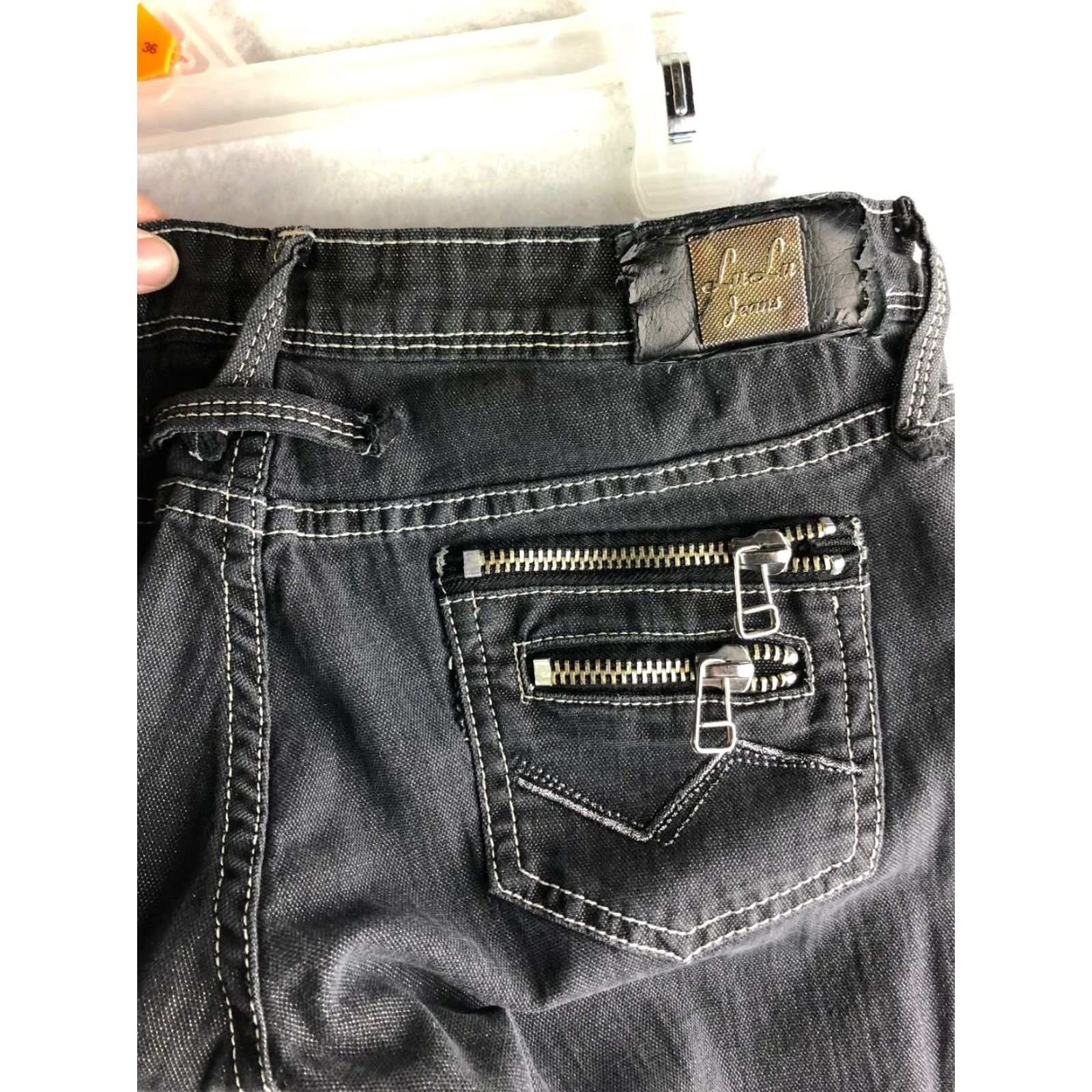 Vintage Lu Lu Jeans Low Rise Juniors Size 42 Black Denim Jeans Women Skinny Regular Rise 6.5-8.5 In Zip Cotton Denim Black Vintage: No Size 28" / US 6 / IT 42 - 6 Thumbnail