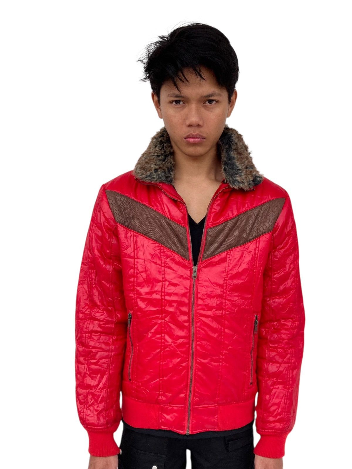BUFFALO BOBS 2000s Armee Franquise - Vkei Style Trim Fur Puffer Jacket Size US M / EU 48-50 / 2 - 1 Thumbnail