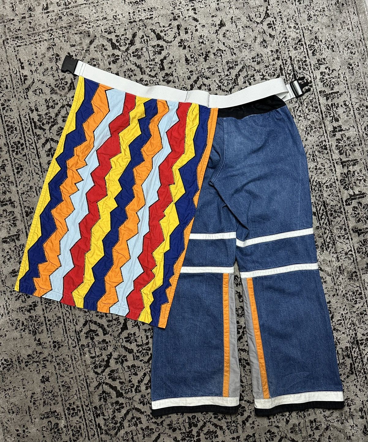 Coachella Vintage Handmade Guano Apes Carnival Denim Costume Suit Size US XL / EU 56 / 4 - 21 Thumbnail