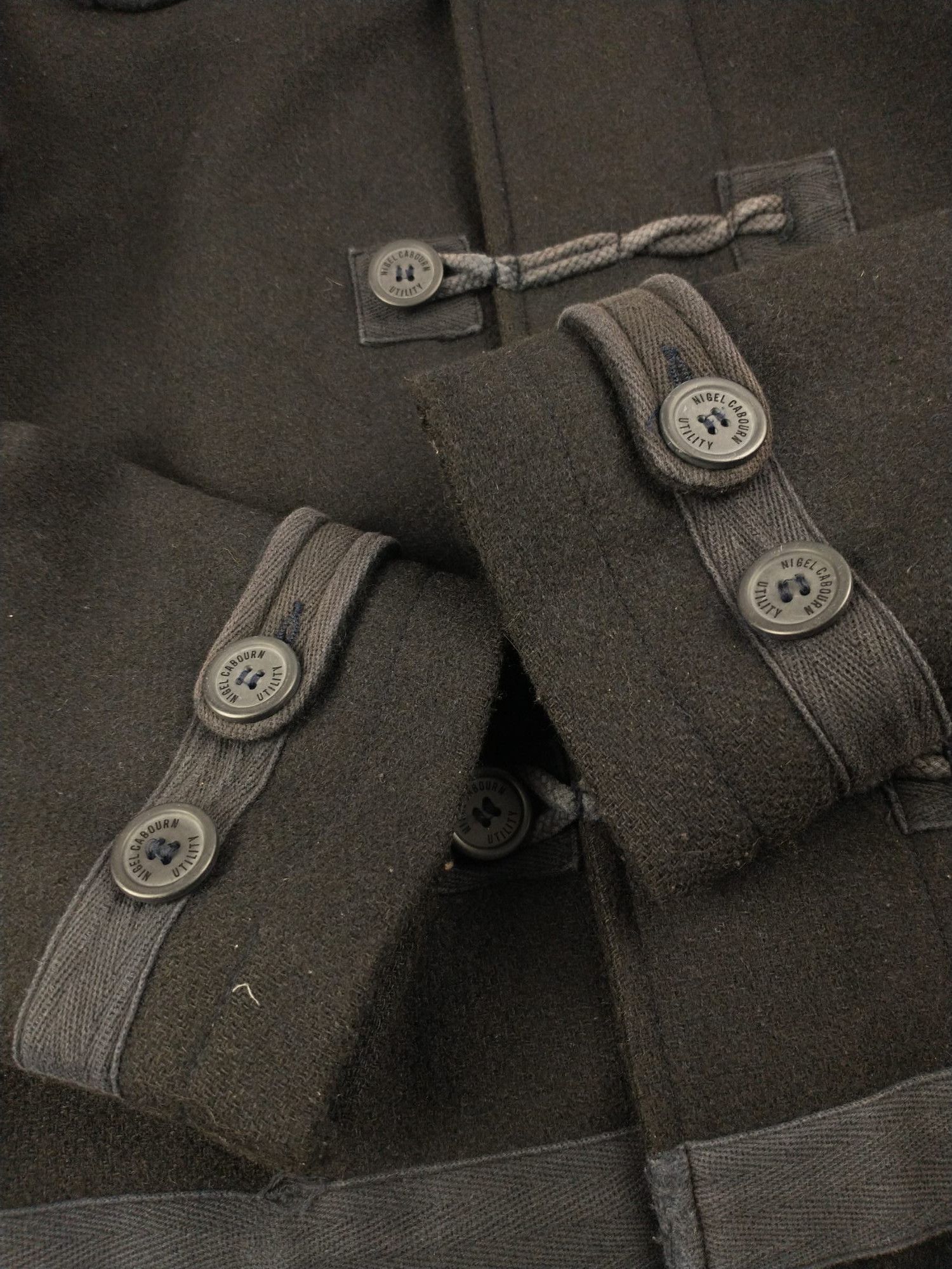 Nigel Cabourn Nigel Cabourn Utility Wool Hooded Coat Size M Navy Mens Size US M / EU 48-50 / 2 - 14 Thumbnail