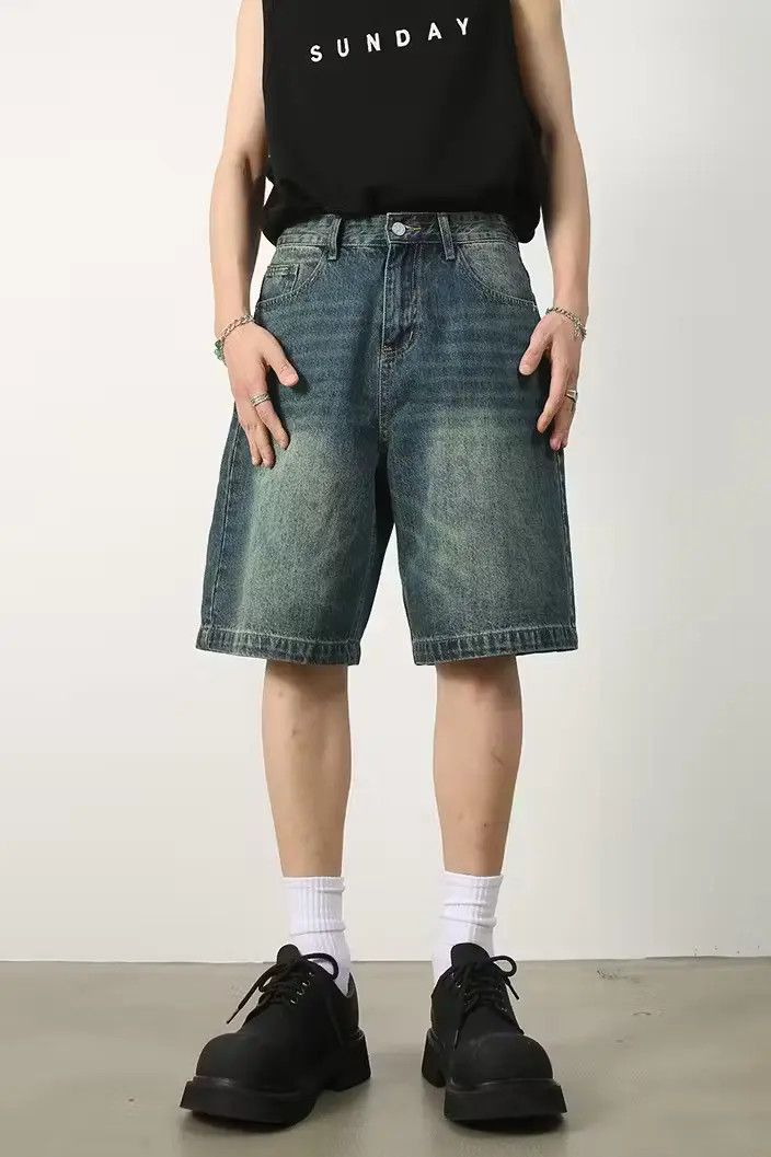 image of Retro Vintage Washed Jorts in Wash Denim, Men's (Size 33)