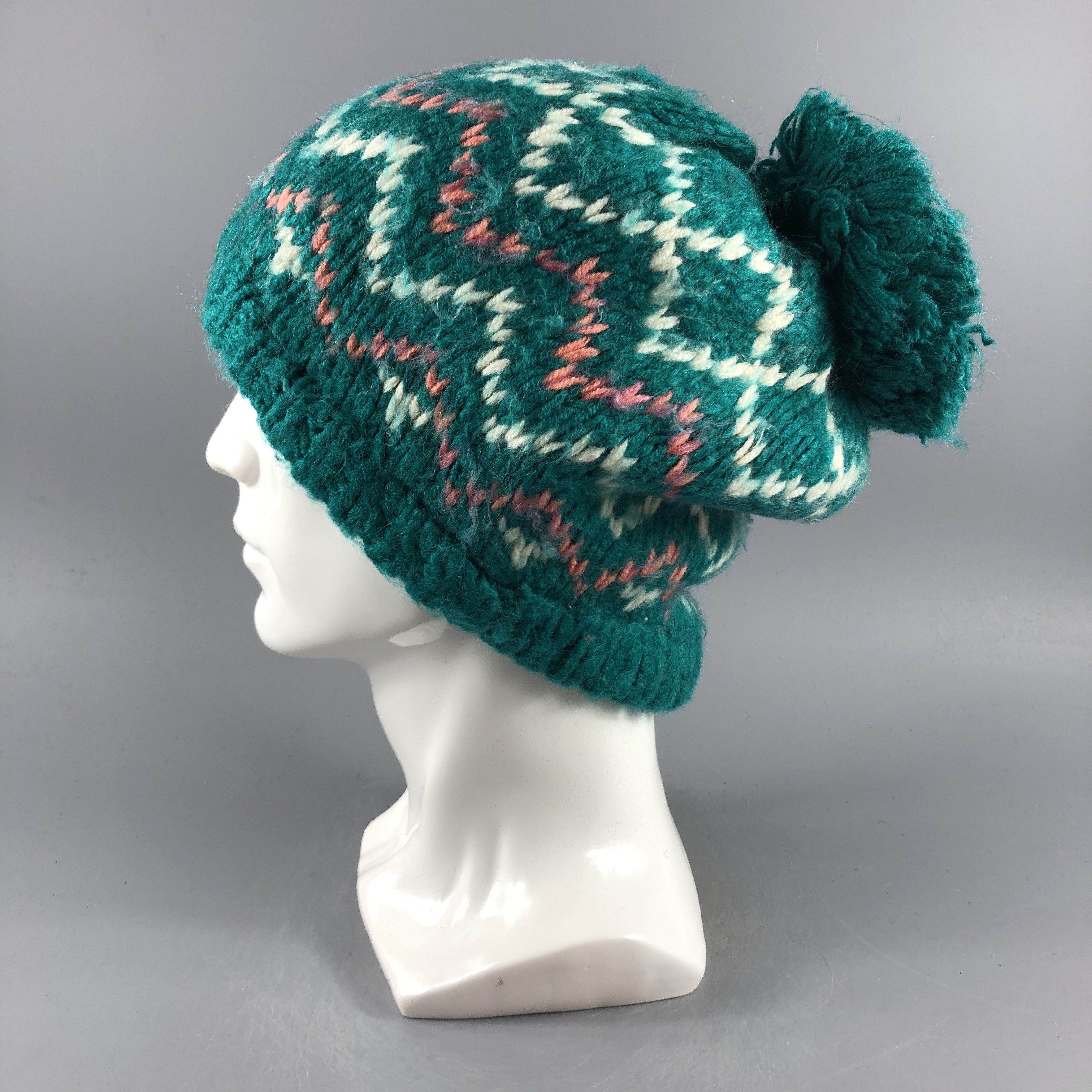 Japanese Brand × Other × Vintage Unknown Handmade PomPom Knit Beanie Snow Hat Snow Cap -D273 Size ONE SIZE - 2 Thumbnail
