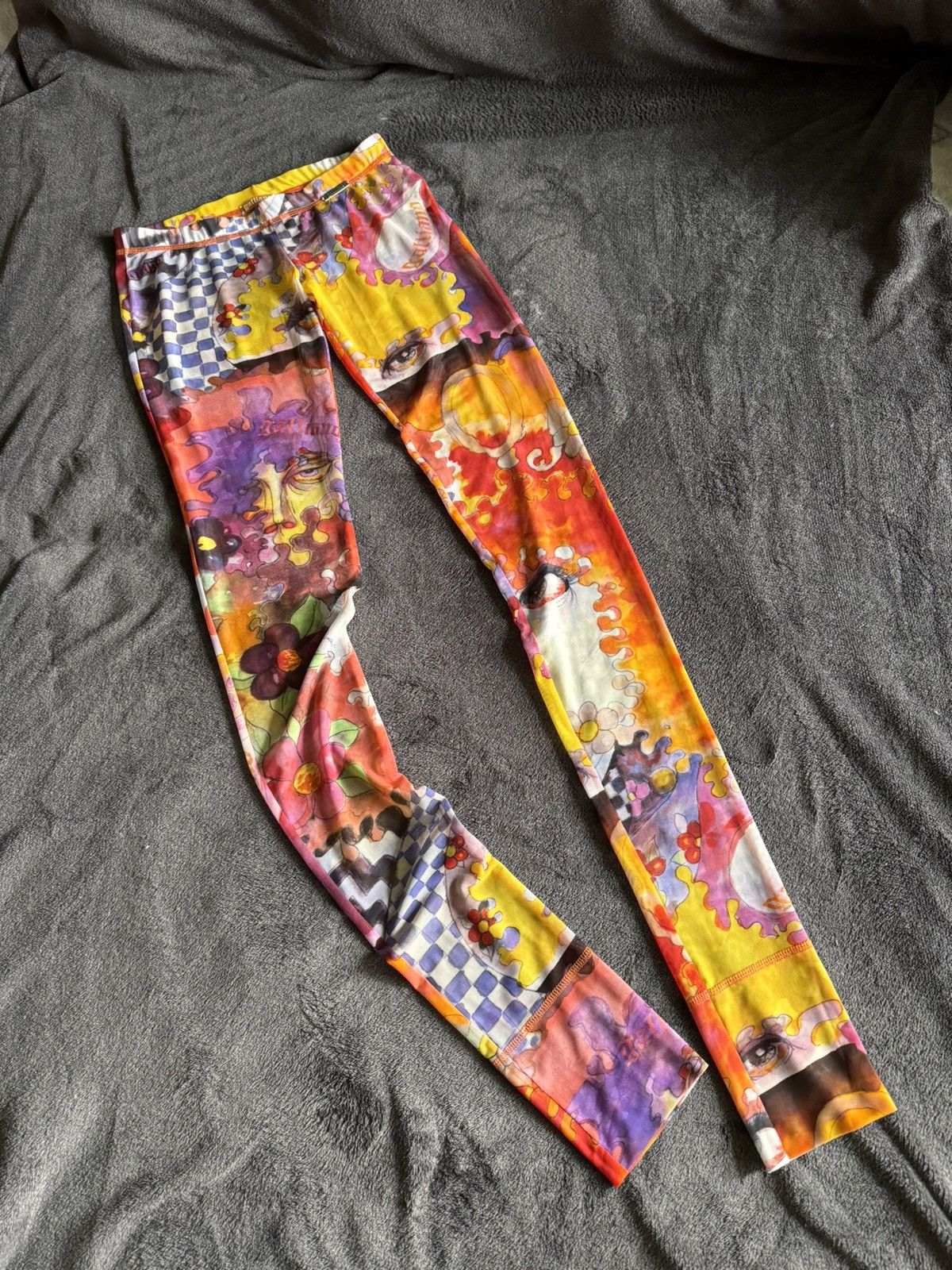 image of Galliano Tights Mesh Print Pants, Women's (Size 24)