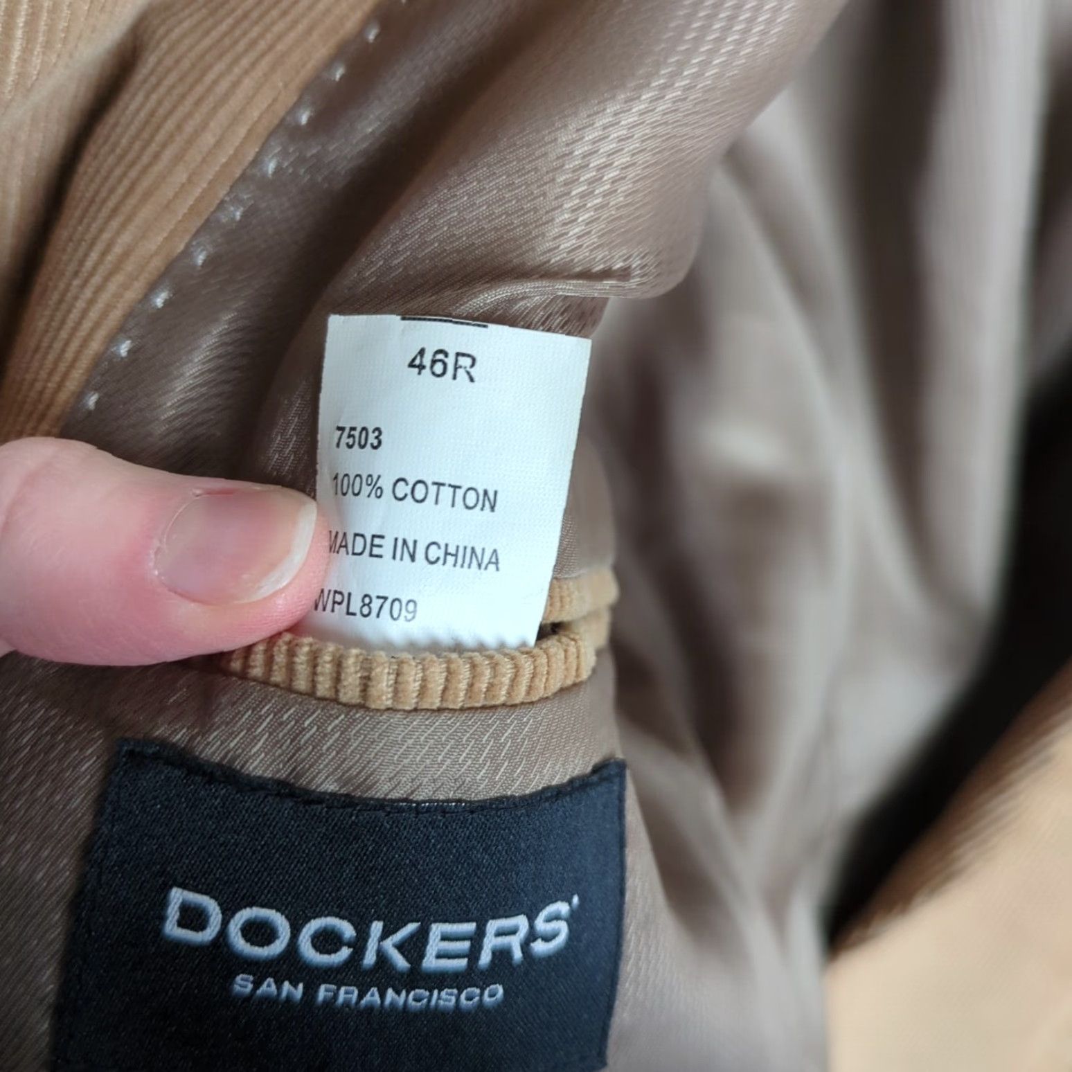 Dockers DOCKERS Blazer Corduroy Sport Coat 46R Mens Tan Khaki Beige 2 Piece Regular Pre-owned Sports Coat Blazer Size 46R - 4 Thumbnail