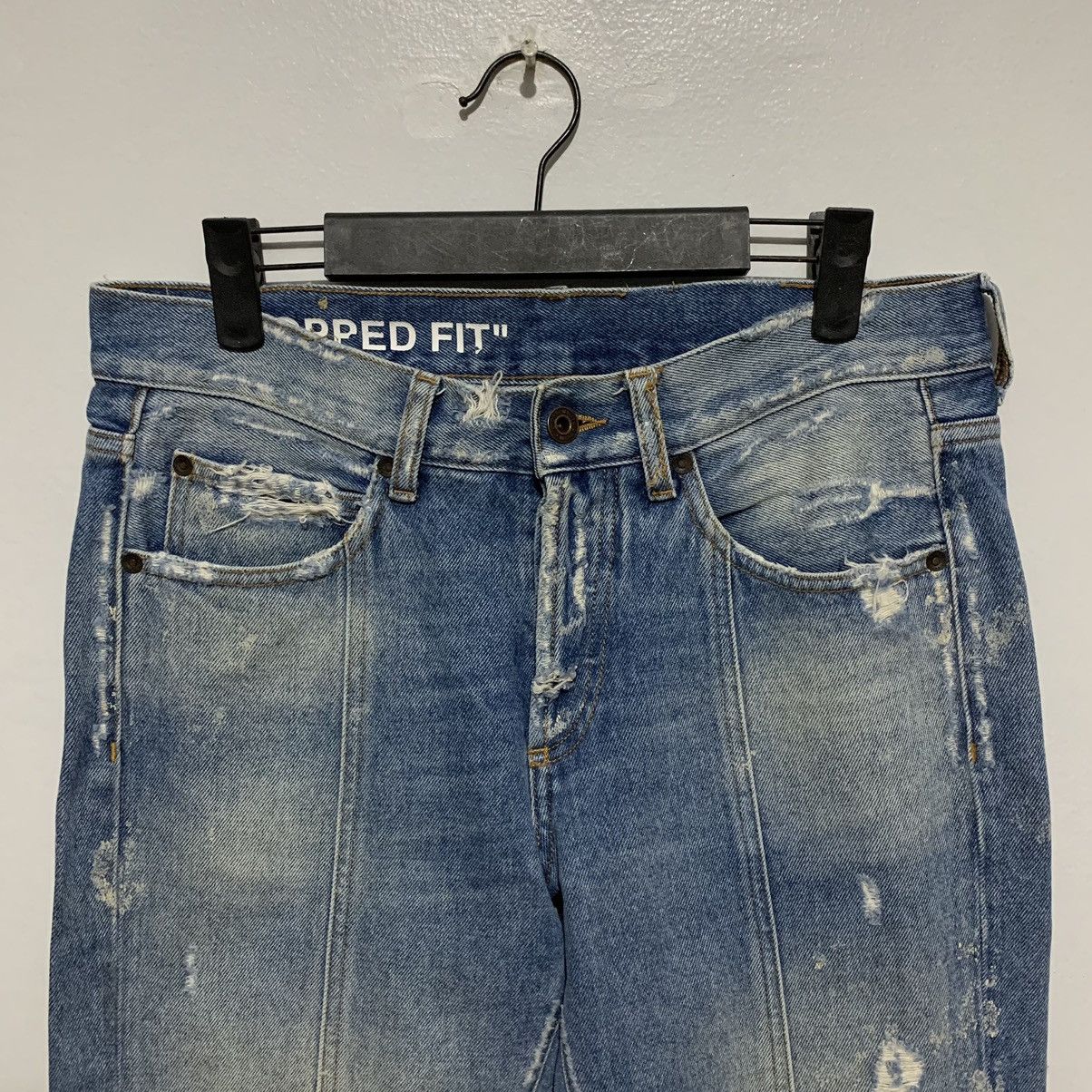 Off-White Off-White "Cropped Fit" OG Diagonal Stripe Denim Jeans Size US 30 / EU 46 - 3 Thumbnail