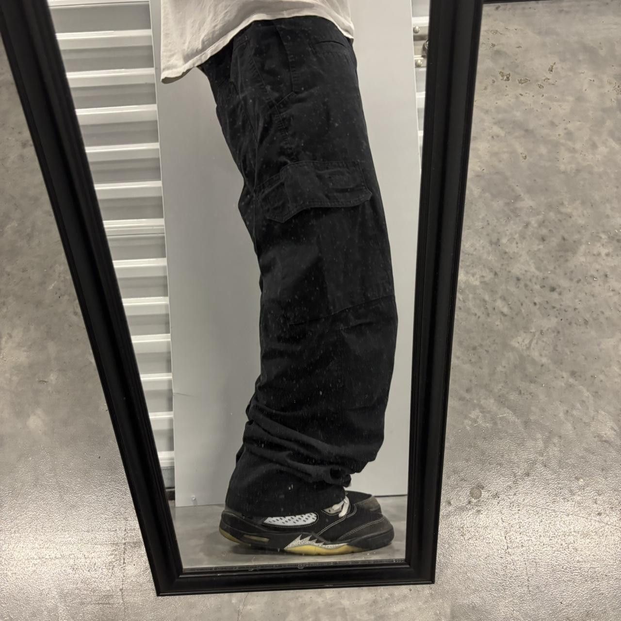 Japanese Brand × Vintage Crazy Vintage Y2K/2000s Baggy Black Streetwear Workwear Skater Cargo Pants! Size US 36 / EU 52 - 2 Thumbnail