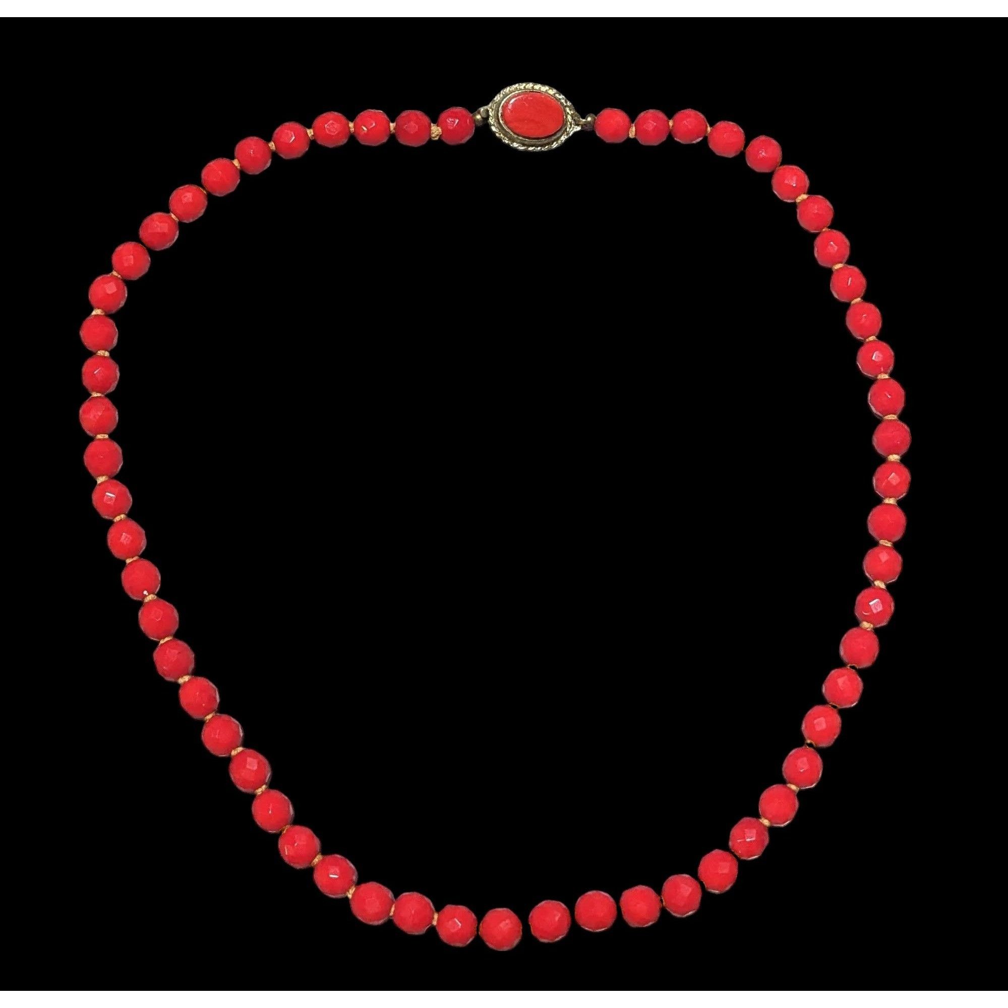Other Vintage Japanese Red Glass Beaded Necklace Size ONE SIZE - 1 Thumbnail