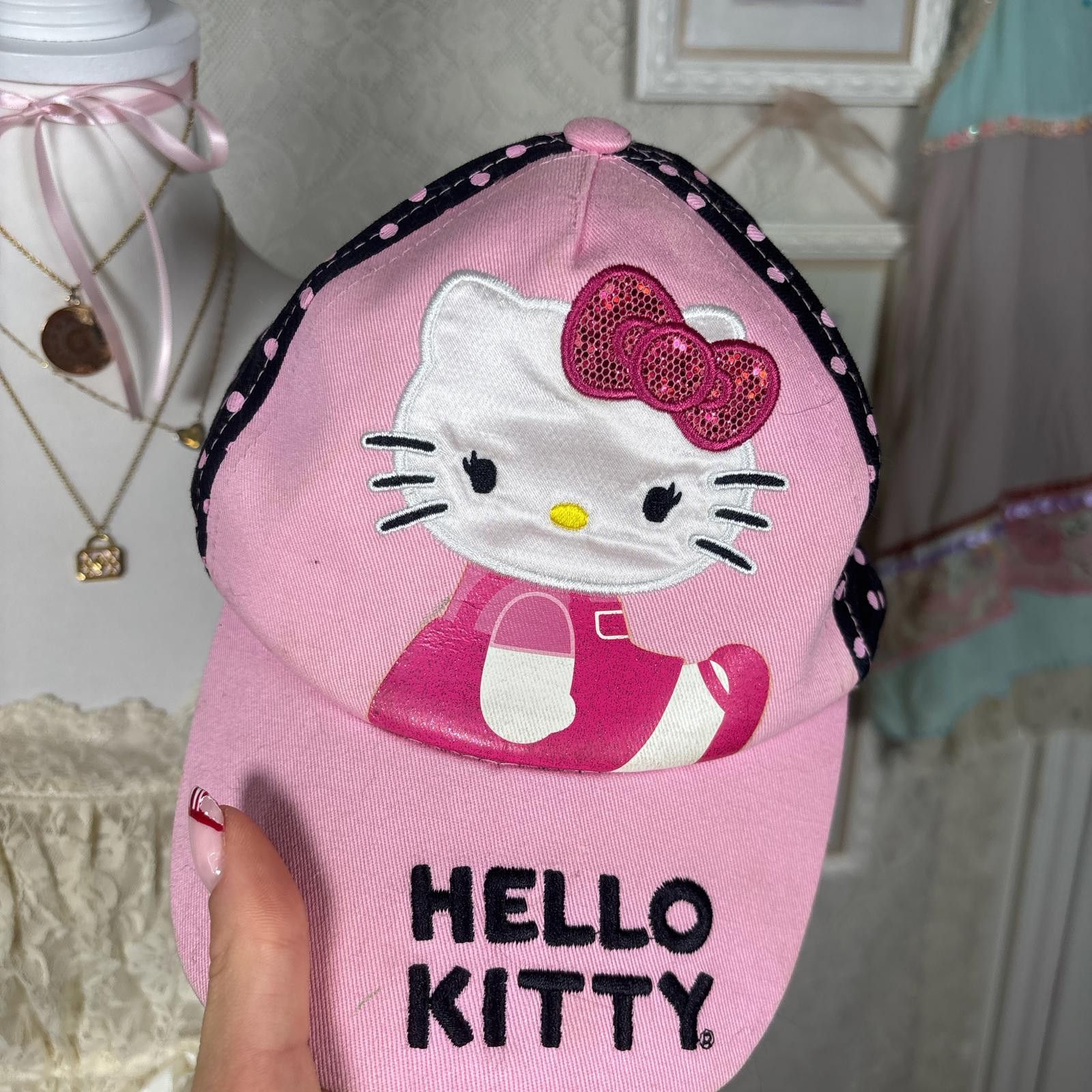 Other y2k hello kitty polka dot hat Size ONE SIZE - 4 Thumbnail