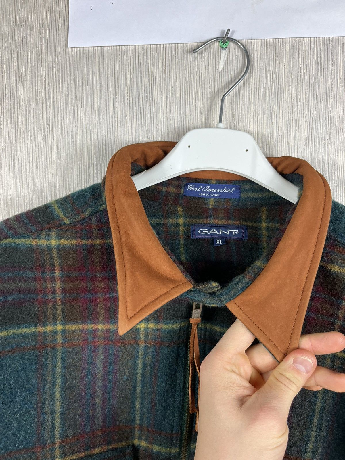 Flannel × Gant × Vintage Vintage 90s Gant plaid wool overshirt flannel checked suede Size US XL / EU 56 / 4 - 11 Thumbnail