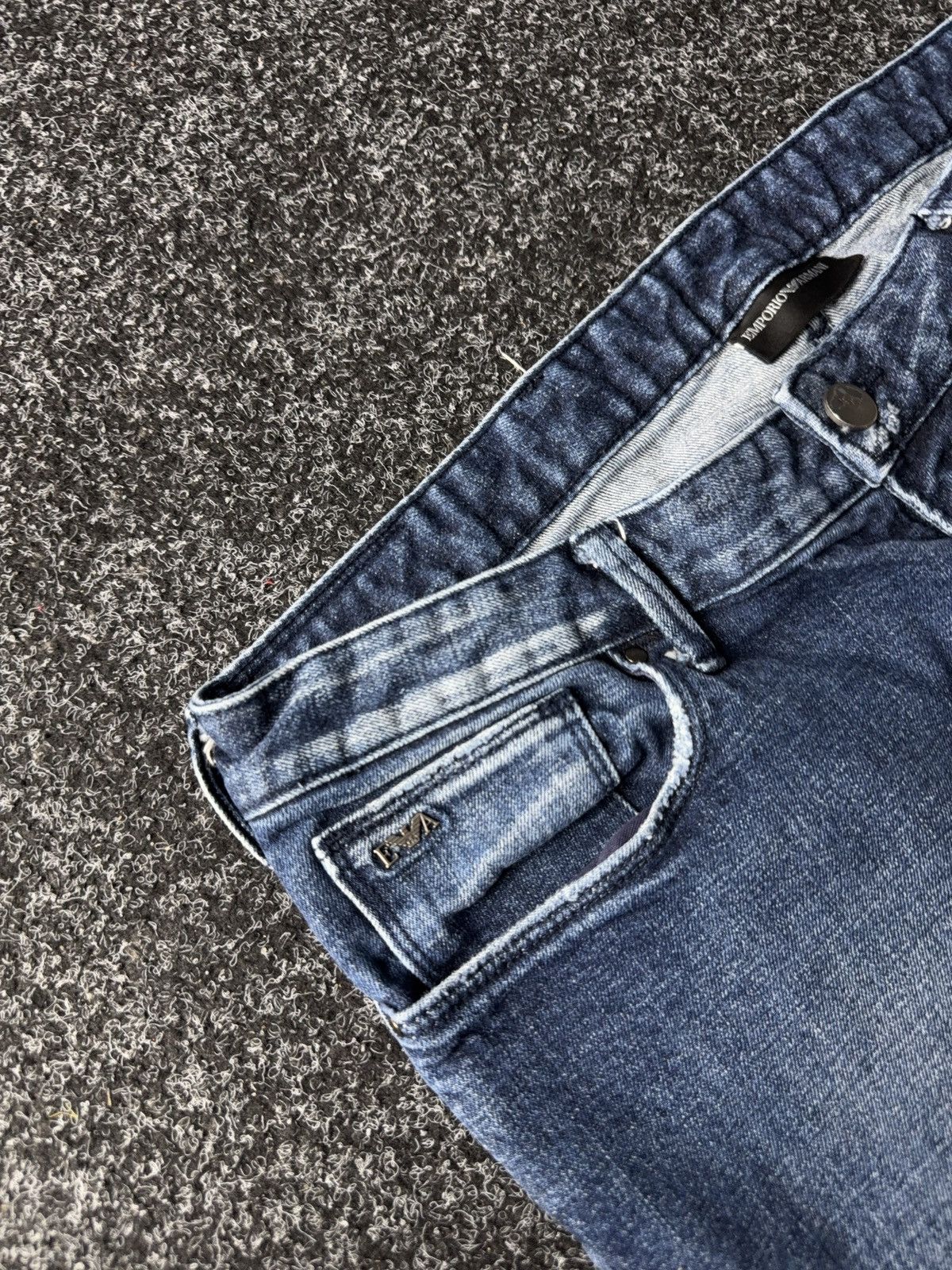 Armani Exchange Vintage 00s Emporio Armani Italy Y2K Distressed Jeans W34 Size US 34 / EU 50 - 5 Thumbnail