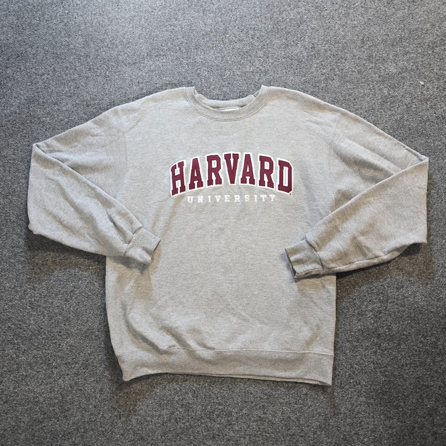 Champion Harvard University Sweatshirt Mens Large Gray Champion Crew Neck Long Sleeve Pullover Heavyweight College University Men Regular Knit Cotton Size US L / EU 52-54 / 3 - 2 Thumbnail