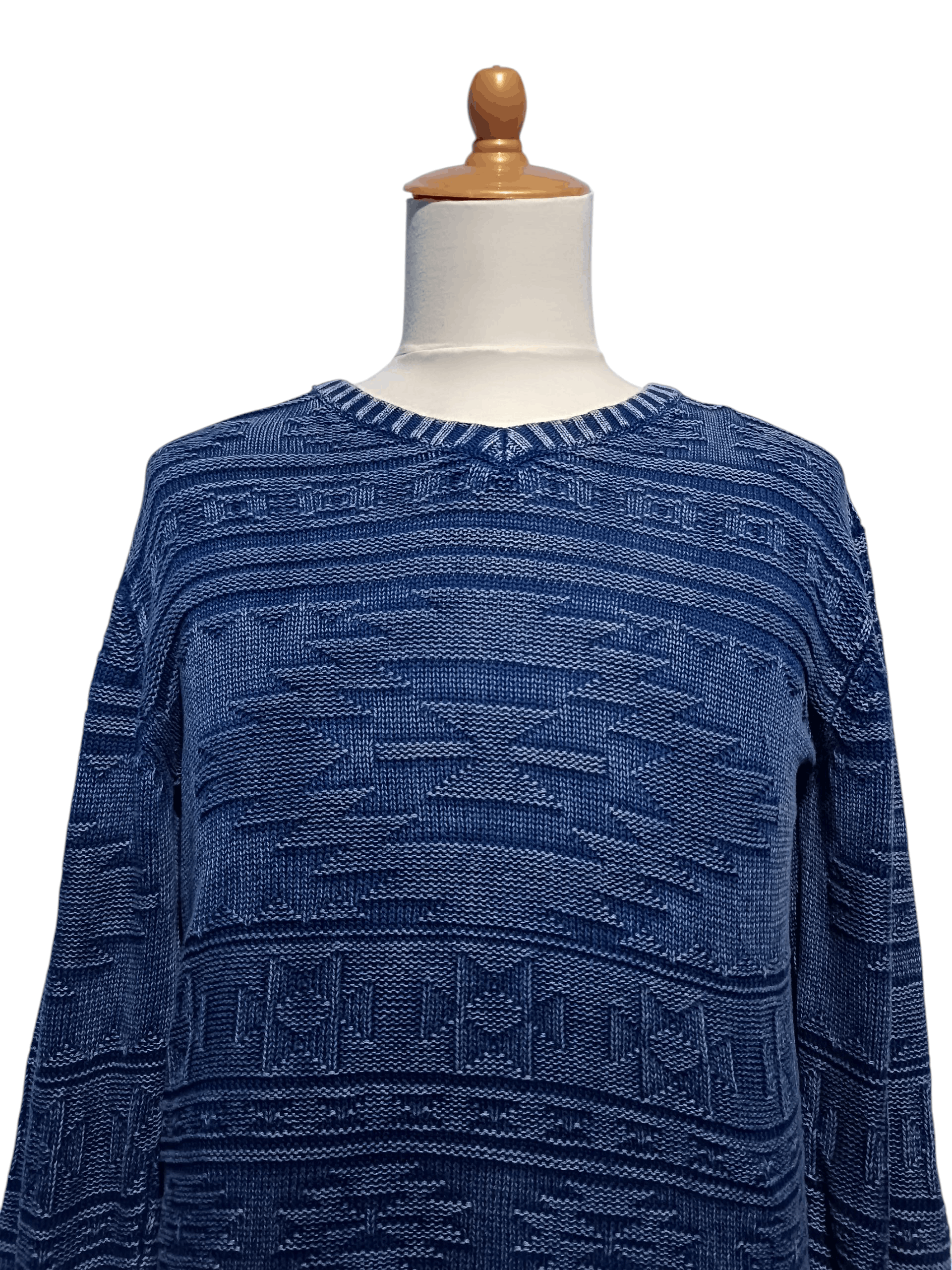 Japanese Brand Indigo Knit Sweater Size US M / EU 48-50 / 2 - 2 Thumbnail