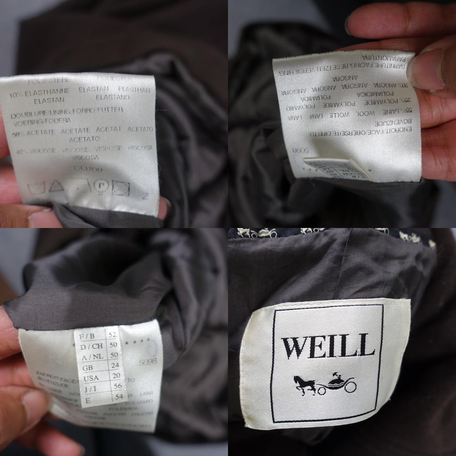 Vintage VINTAGE WEILL Coat Womens 20 Brown Wool Snap Front Mid Length Collared Plus VTG Size 3XL / US 20-22 - 10 Thumbnail