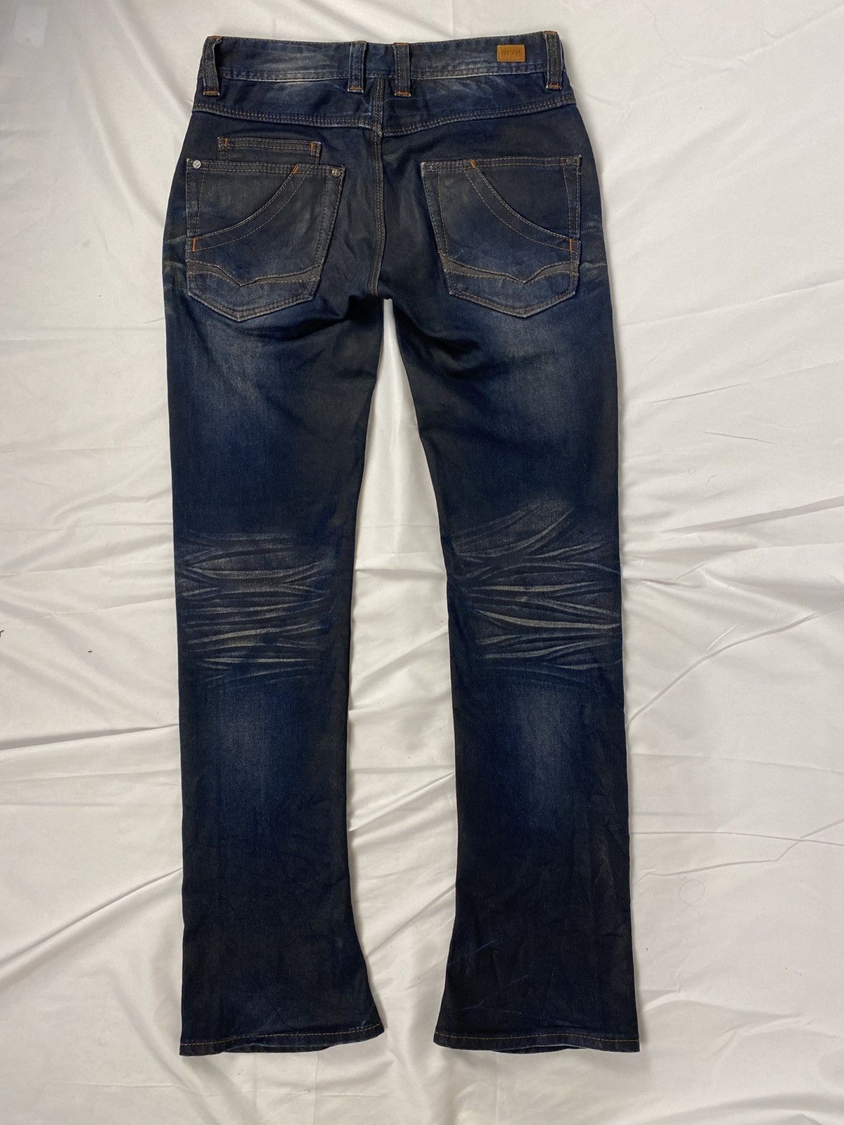 If Six Was Nine Rare 🔥 Nicole Club for Men Waxed Mud Wash Flared Denim Jeans Size US 30 / EU 46 - 14 Thumbnail