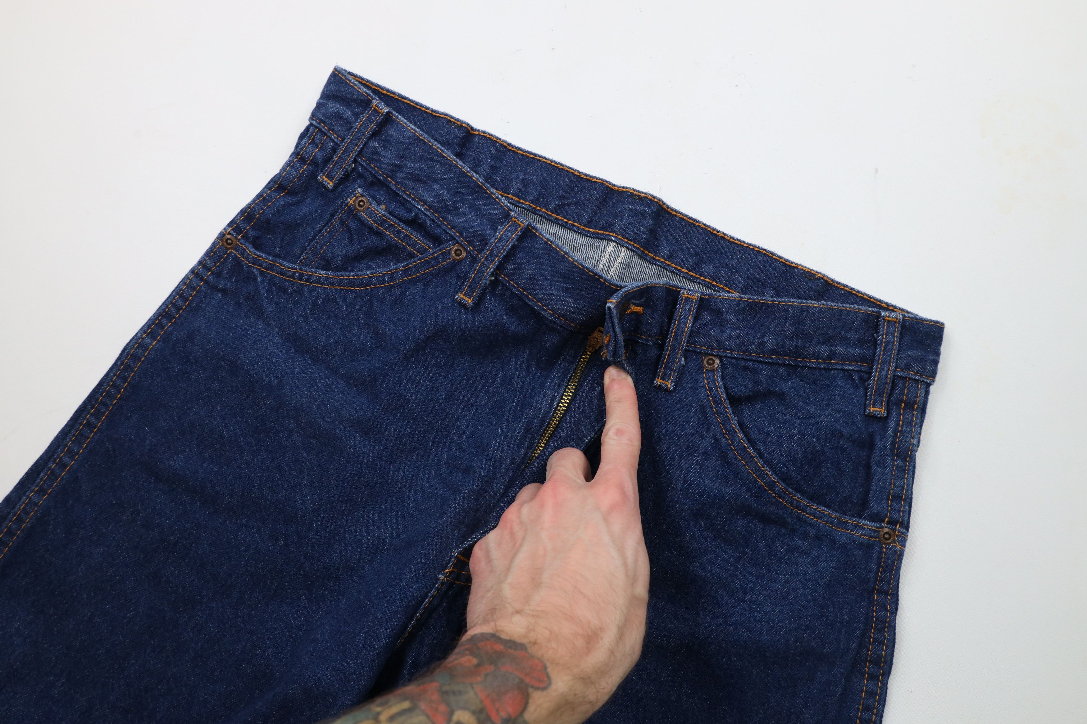Dickies × Vintage Vintage Dickies Spell Out Wide Leg Denim Jeans Blue Cotton Size US 33 - 6 Thumbnail