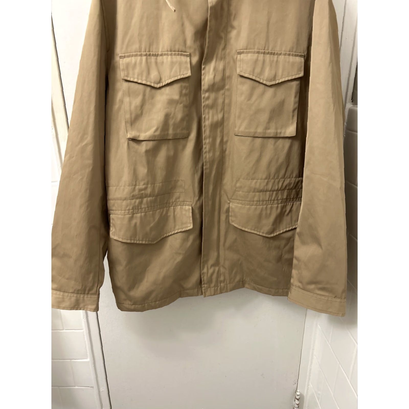 Express Express Jacket Mens L Brown Water Resistant Hooded Full Zip Coat L/S Military Jacket Regular Fit Casual Workwear Outdoors Mens L Brown Female? Mens Size US L / EU 52-54 / 3 - 3 Thumbnail