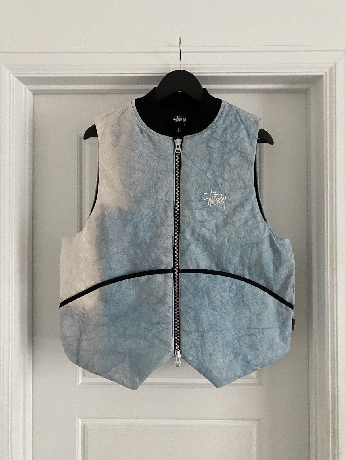 image of Stussy Washed Canvas Primaloft Vest in Blue, Men's (Size Small)