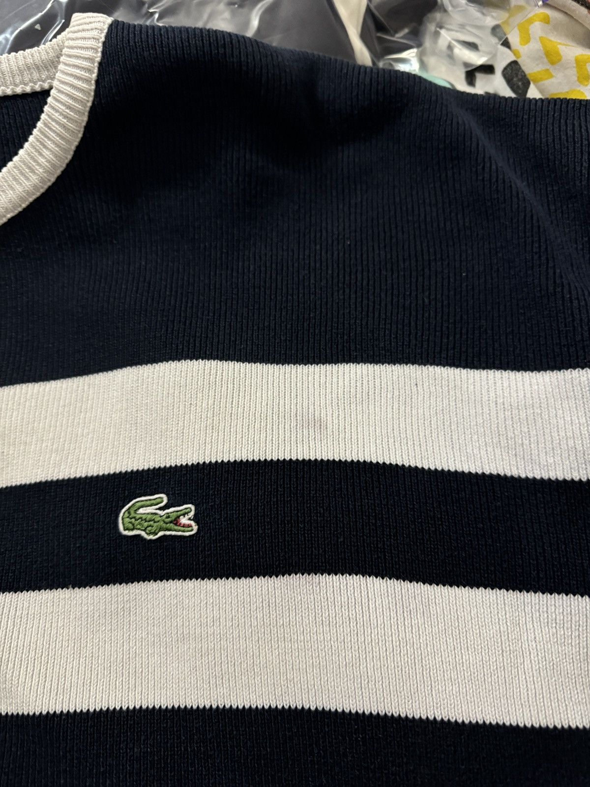 Lacoste Lacoste vintage white blue striped sweater knitwear Size US XXL / EU 58 / 5 - 10 Thumbnail