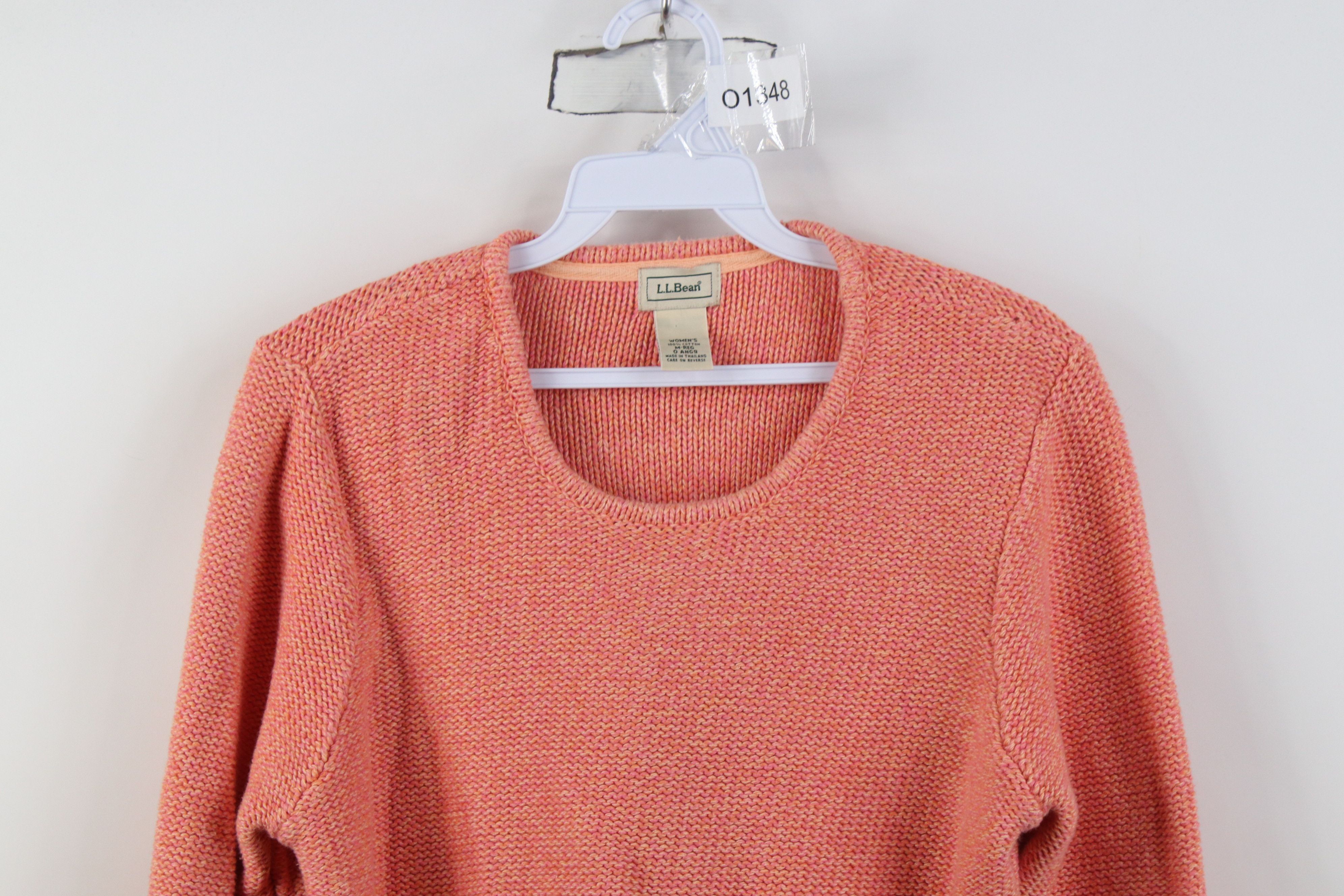 L.L. Bean Vintage Y2K LL Bean Cotton Marled Knit Sweater Orange Fleck Size M / US 6-8 / IT 42-44 - 2 Thumbnail