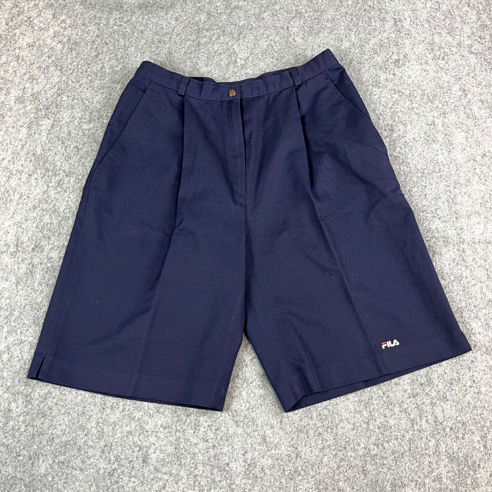 Fila VINTAGE FILA Womens Cotton Shorts Pleated 27 UK 8 Navy Blue Made In Italy Size 30" / US 8 / IT 44 - 2 Thumbnail
