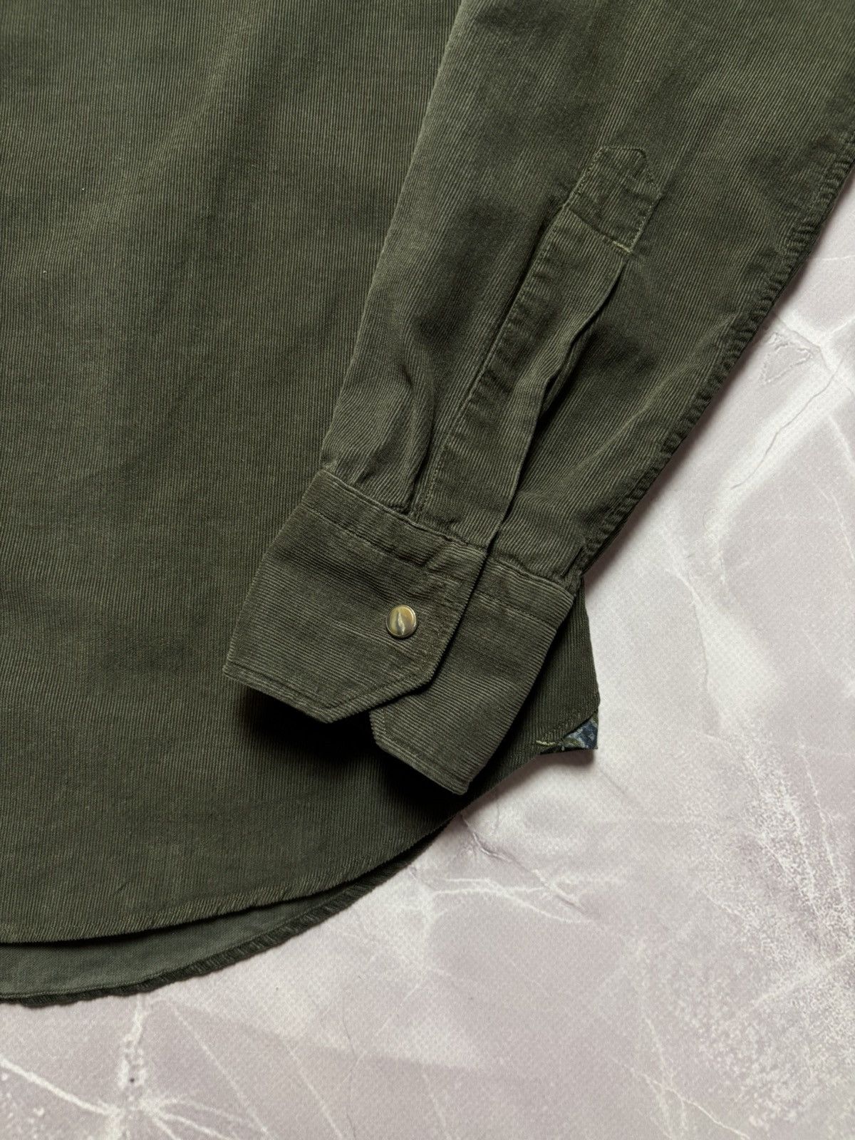Other ORIAN Corduroy Shirt Slim Fit Green Size 39 Small Size US S / EU 44-46 / 1 - 3 Thumbnail