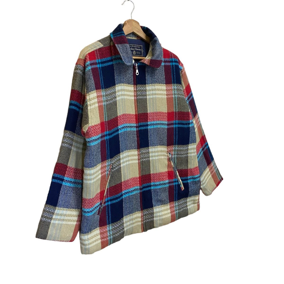 Japanese Brand Vintage 90s Travelling Classic Flanel Plaid Zipper Jacket Size US M / EU 48-50 / 2 - 2 Thumbnail