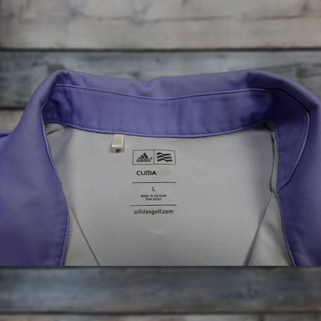 Adidas Adidas Climalite Polo Mens Large Purple Stripe Golf Size US L / EU 52-54 / 3 - 1 Thumbnail