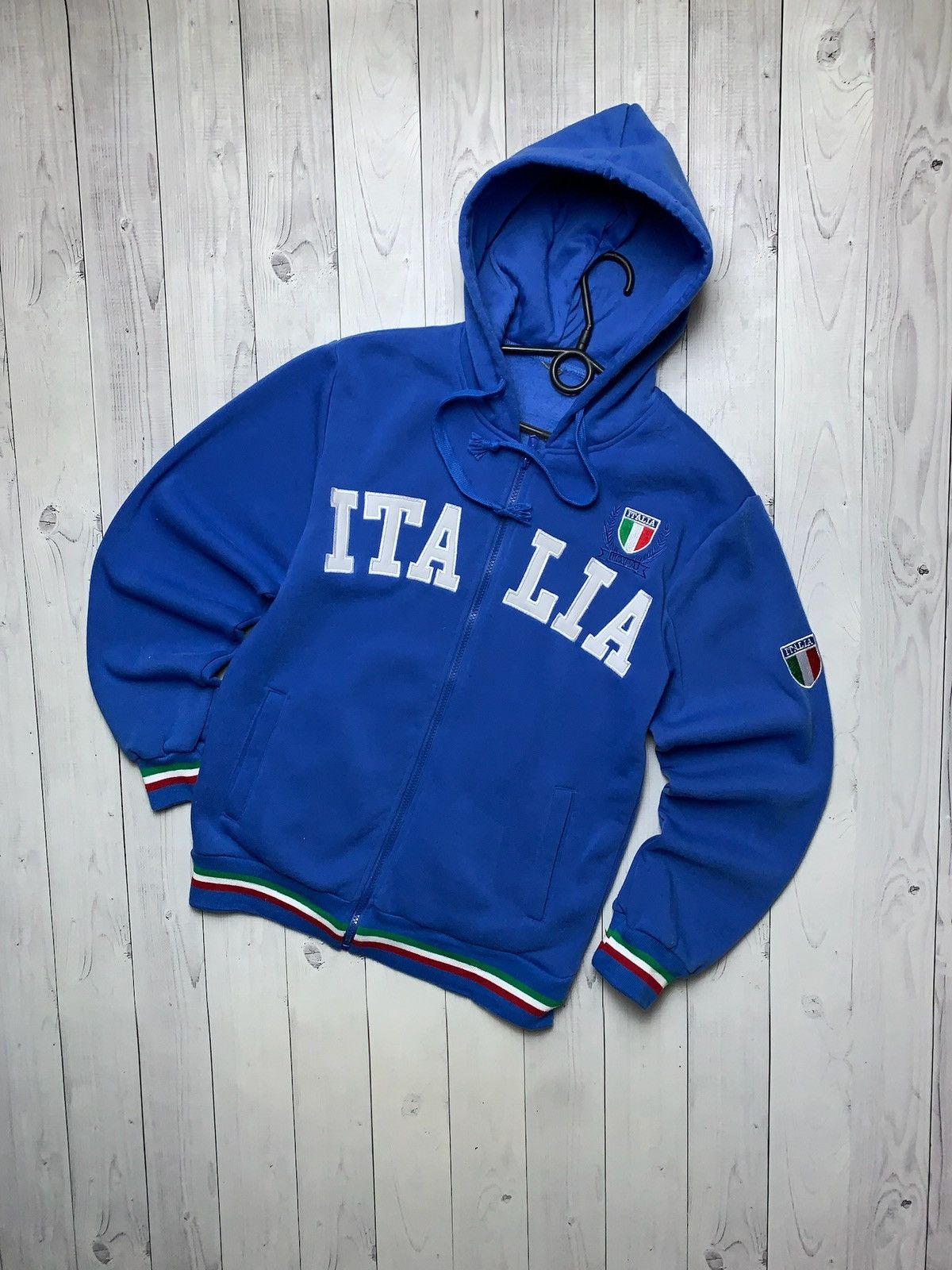 Vintage Vintage Italia zip hoodie big logo Italy blue Size US L / EU 52-54 / 3 - 1 Thumbnail