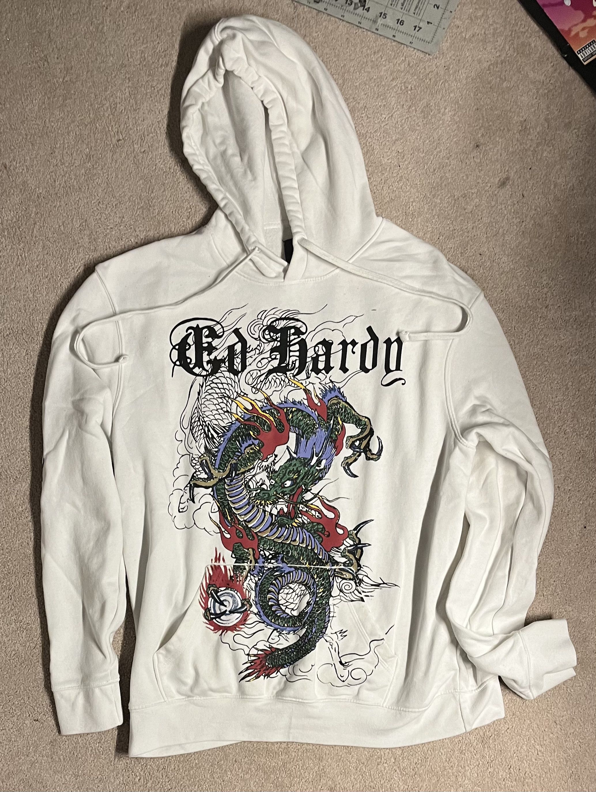 Ed Hardy JAPAN DRAGON IVORY PULLOVER HOODIE Size US M / EU 48-50 / 2 - 1 Thumbnail