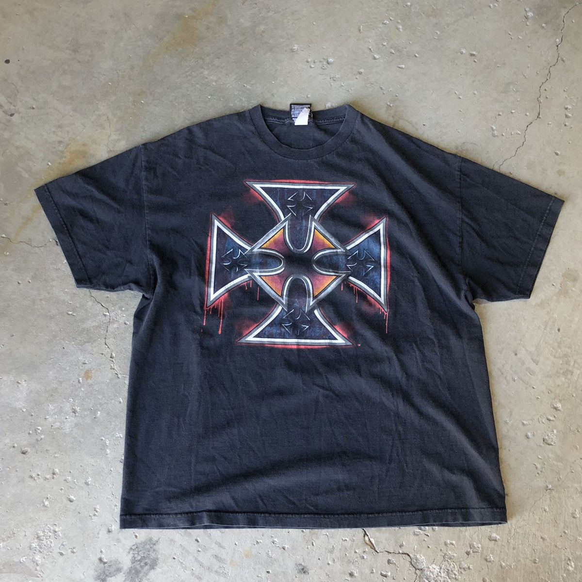 image of Vintage 2003 Triple H The Game Cross Y2K Tee Shirt in Black, Men's (Size 2XL)
