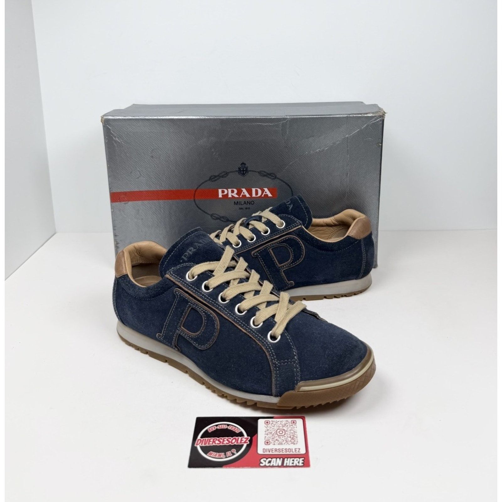 Prada Size 6.5UK/7.5US - Prada Sport Blue Suede Vintage Size US 7.5 / EU 40-41 - 1 Thumbnail